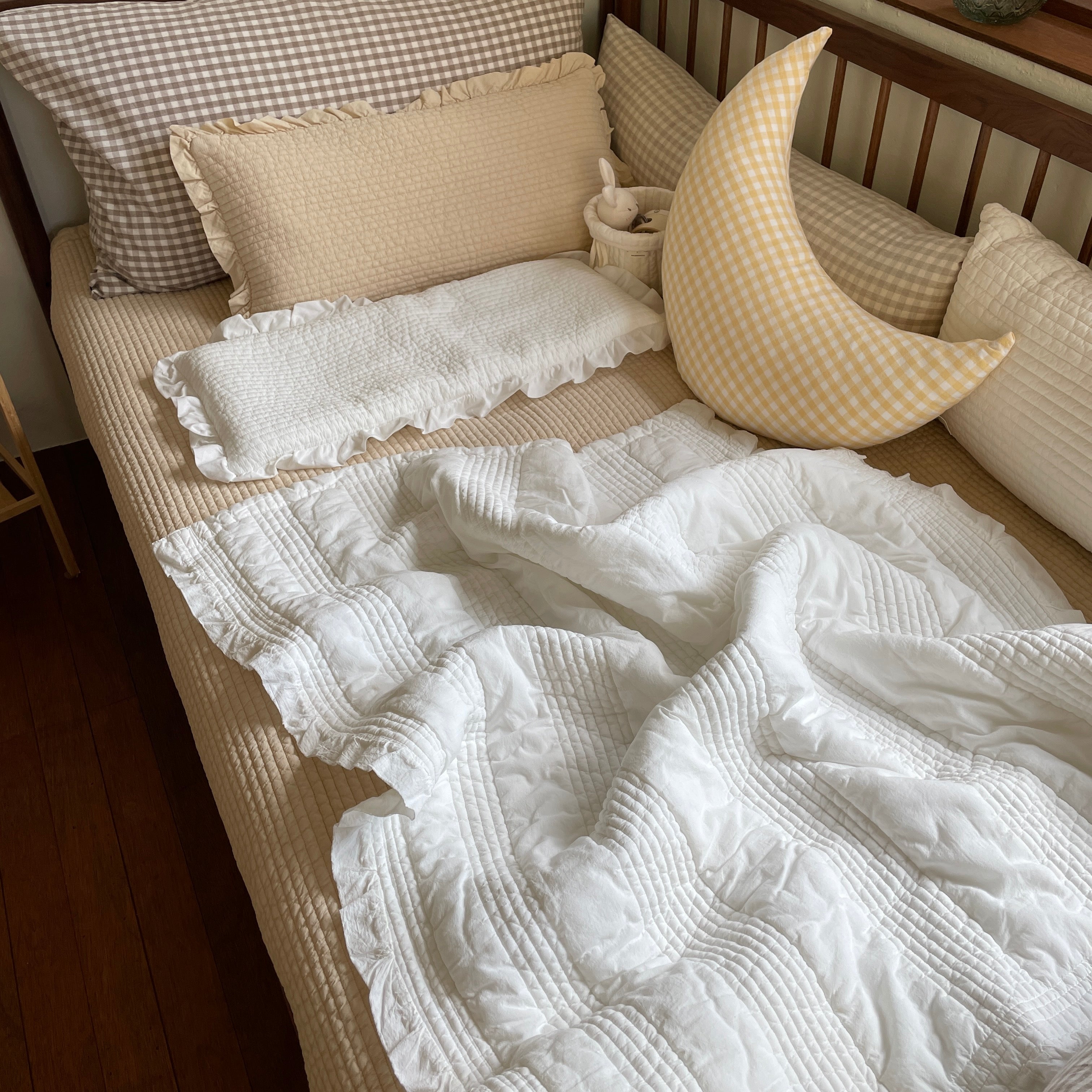 【ALL FOR HOME】布丁儿童毛毯_象牙色、奶油色、米色