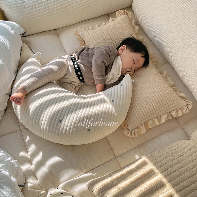 [ALL FOR HOME] Pudding wide kids pillow_ivory,butter cream,beige