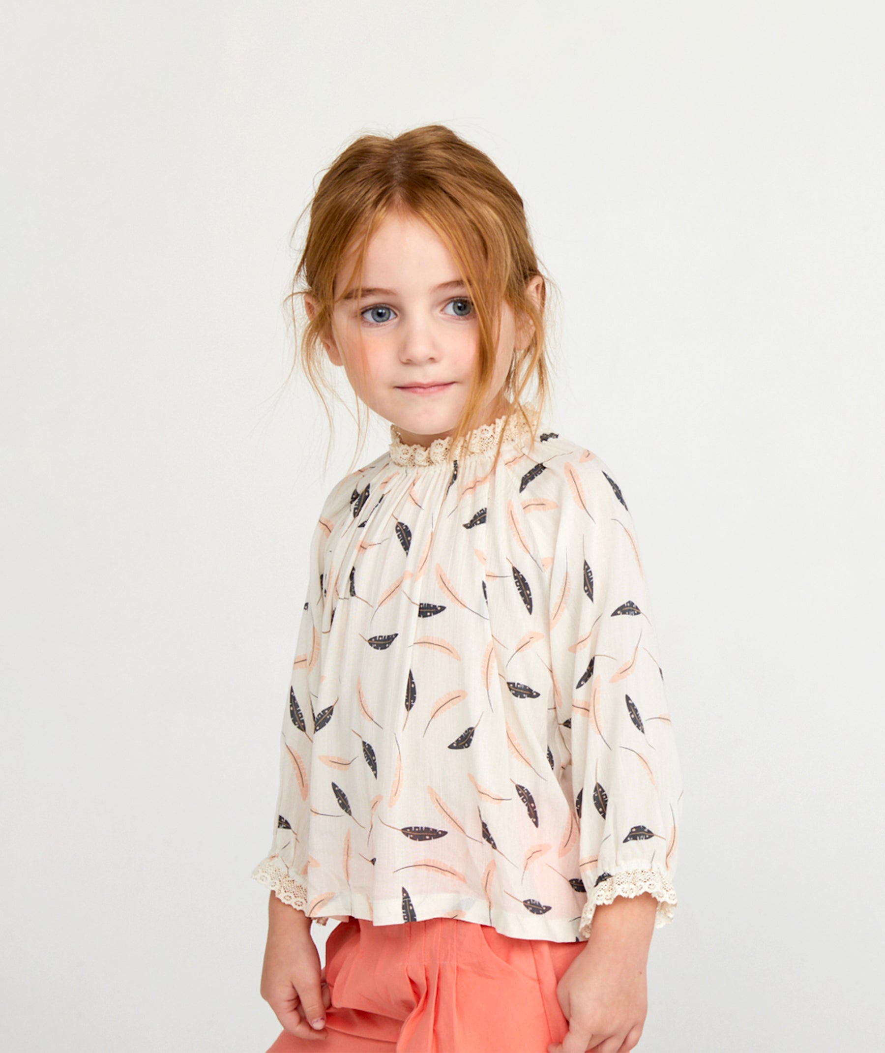 [Choco.el] Plume Print Blouse_Ivory