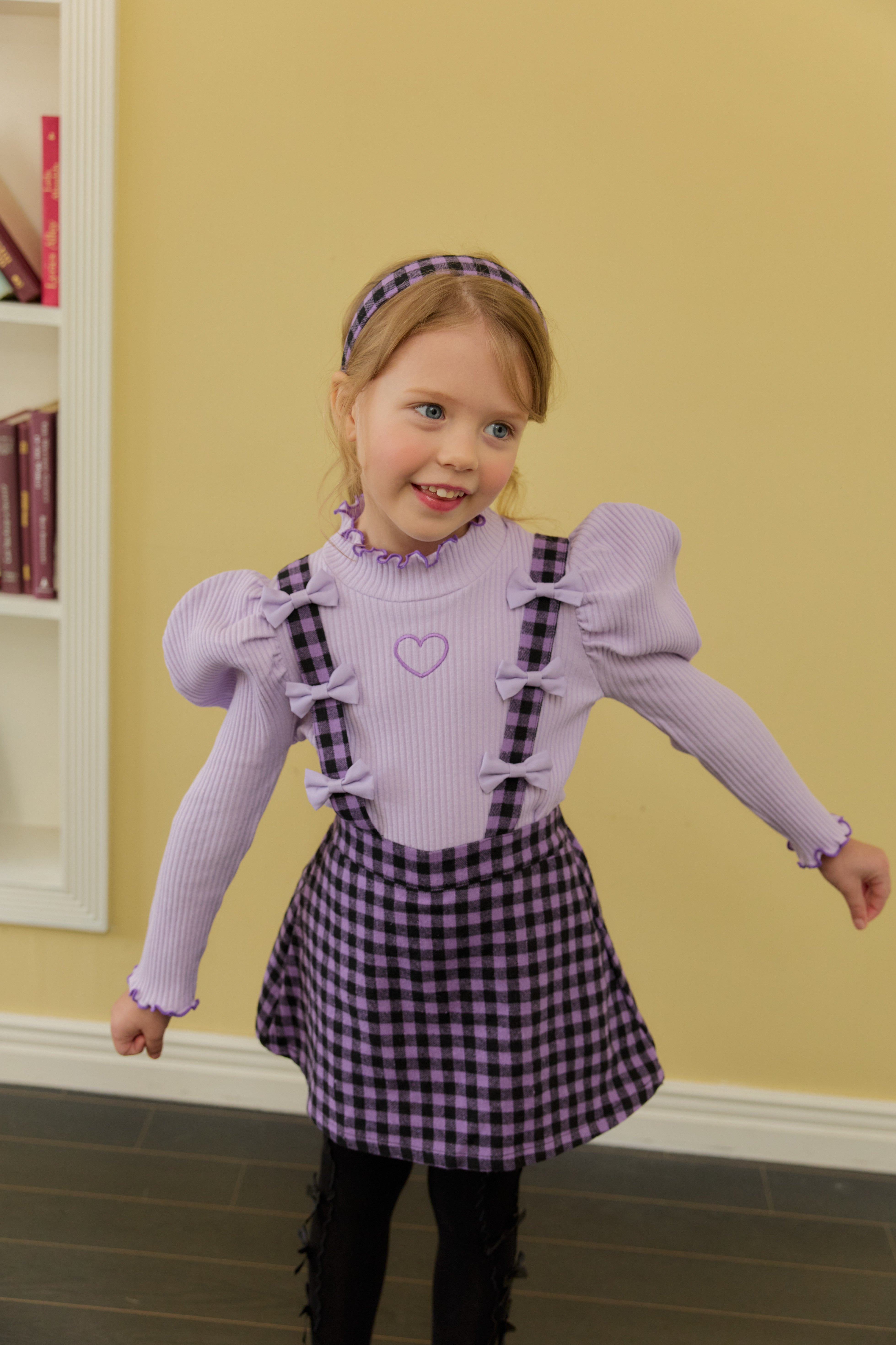 [ALITTLE] heart puff pola T_Purple