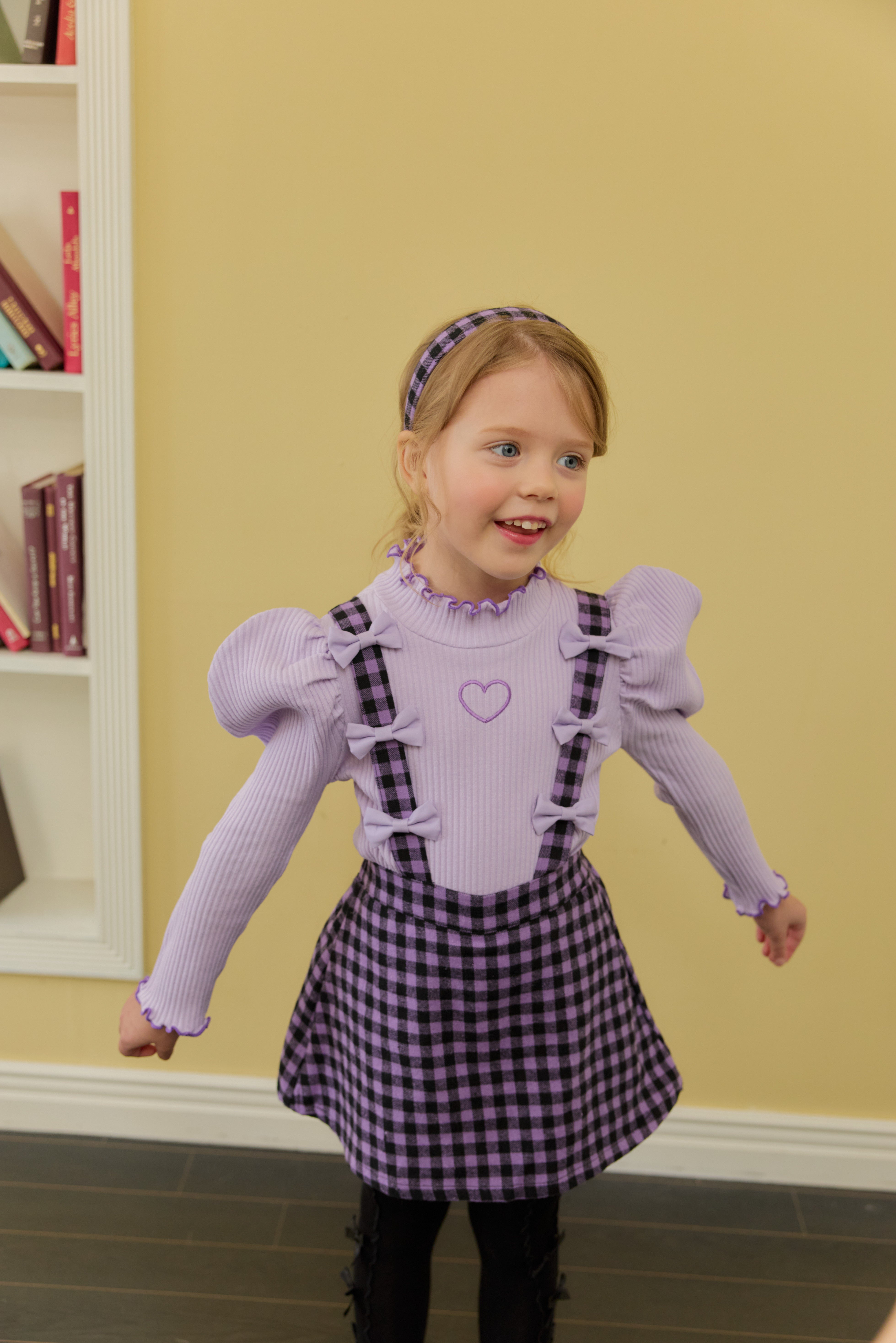 [ALITTLE] heart puff pola T_Purple