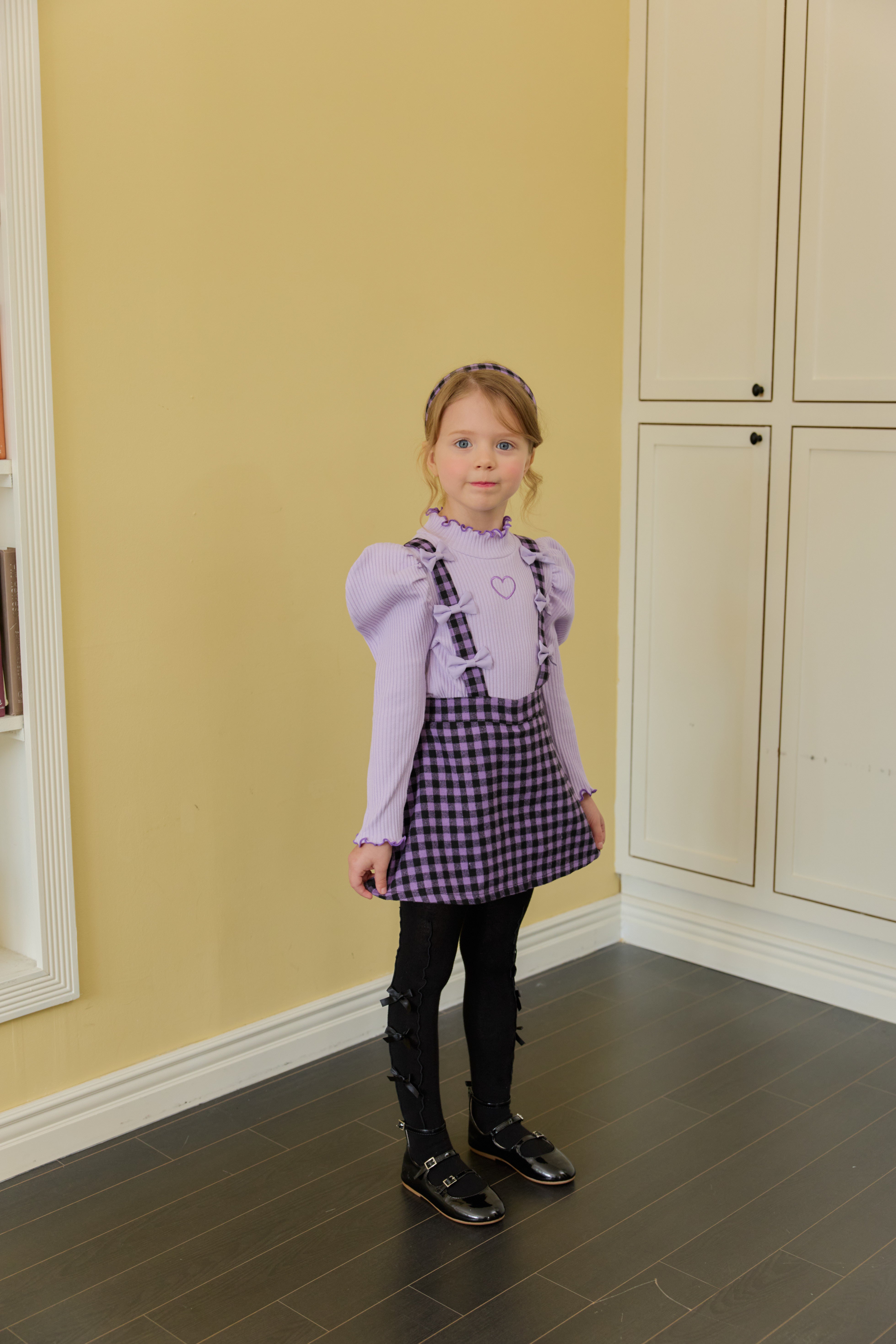 [ALITTLE] heart puff pola T_Purple