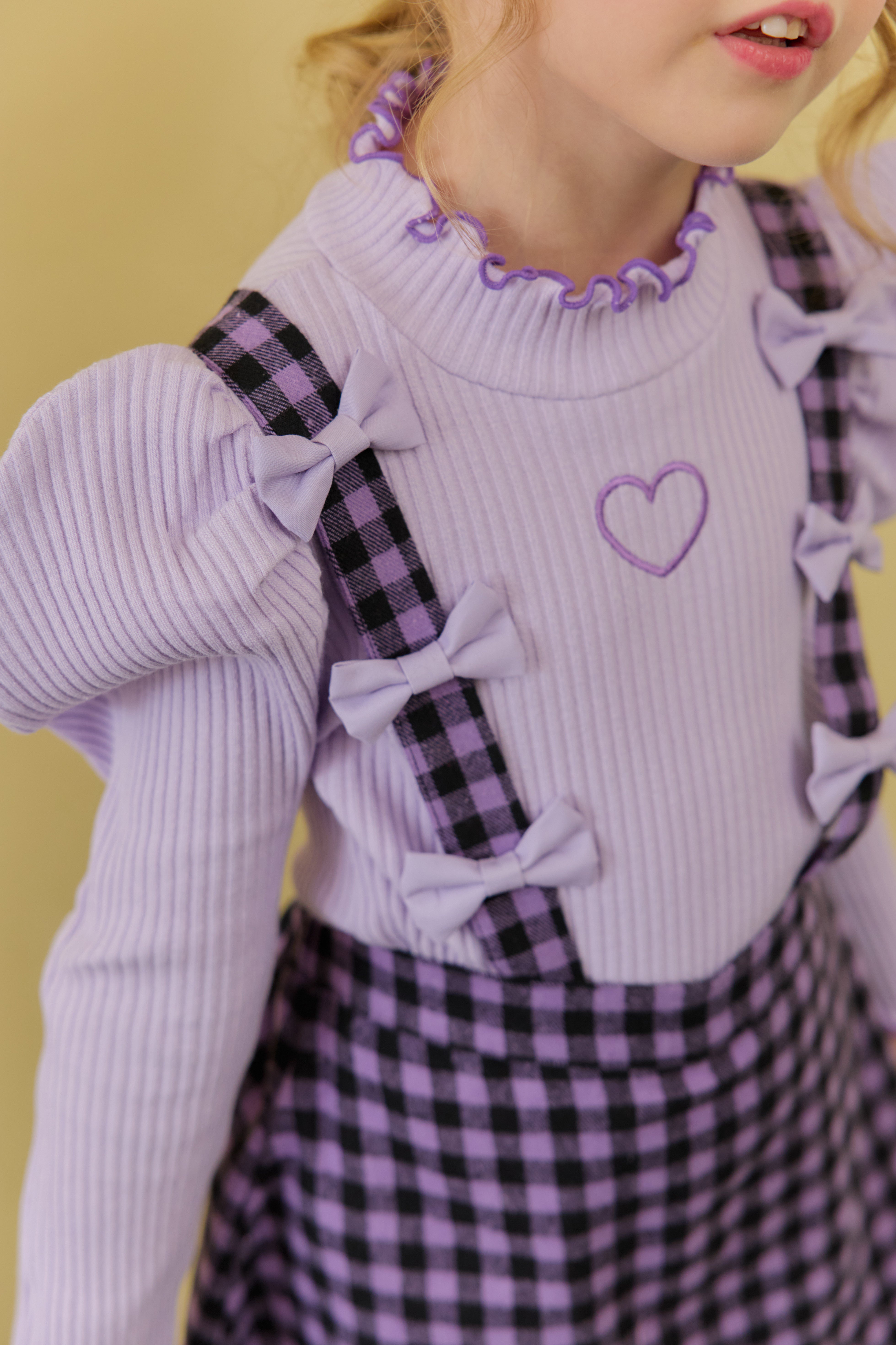 [ALITTLE] heart puff pola T_Purple