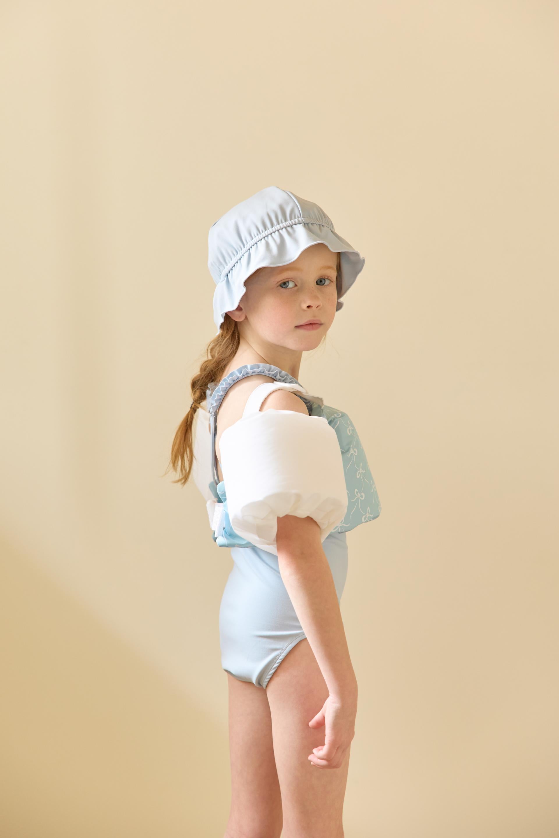 [NERIT] Shirring Swimsuit_Powder Blue
