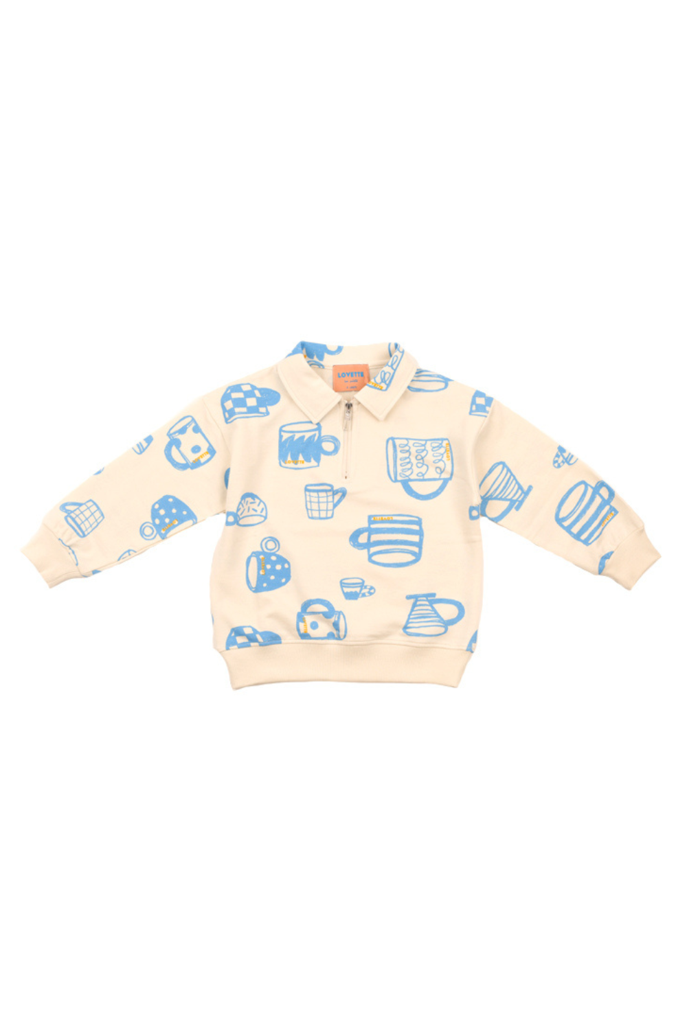 [LOVETTE] Blue Cup Quarter Zip Sweatshirt _Ivory