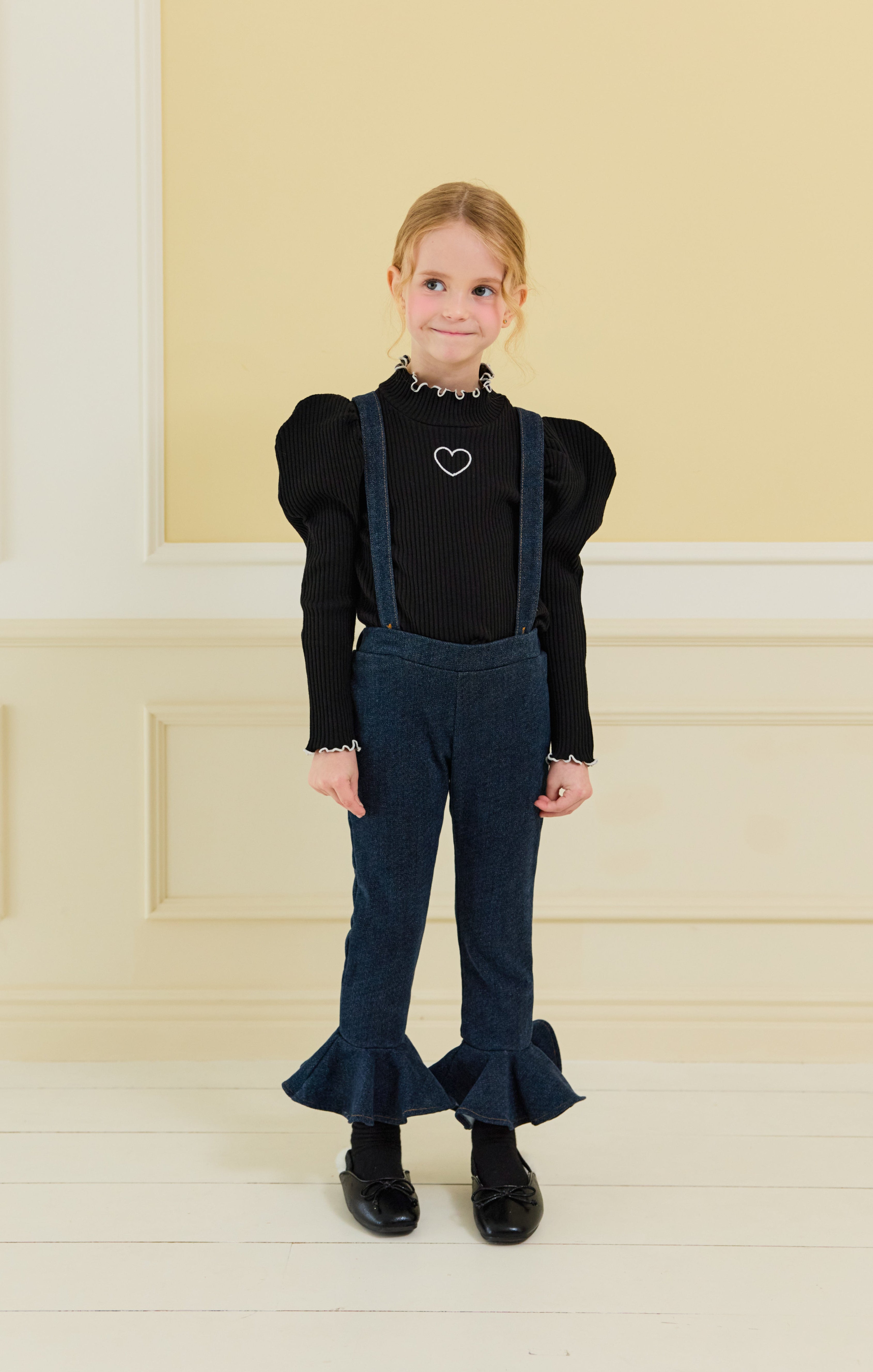 [ALITTLE] Winter twoway heart pocket frill pants_Denim