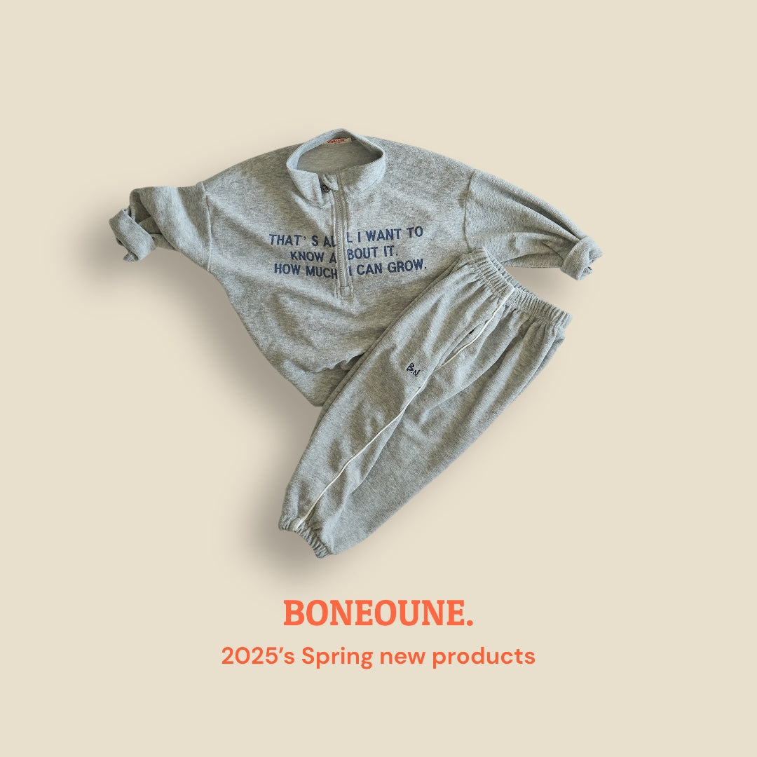 [BONEOUNE] Grow Terry Half Zip-up_3colors