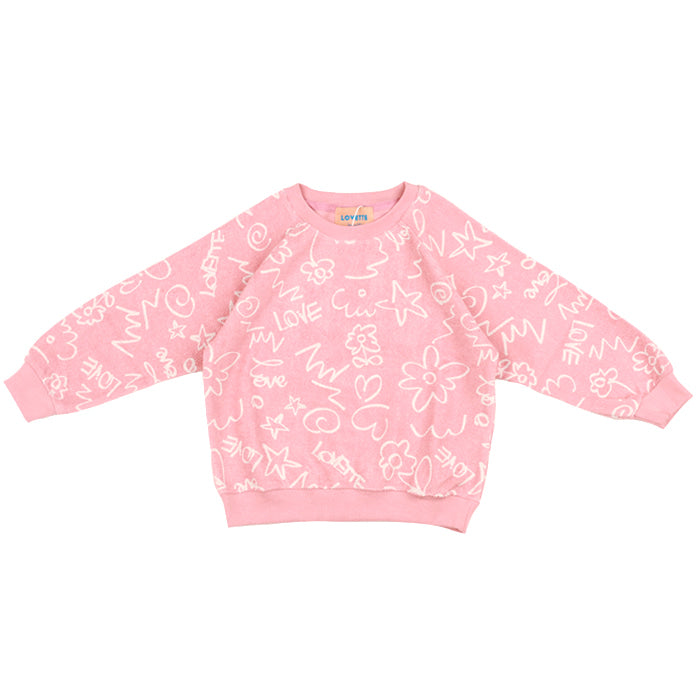 [LOVETTE] Drawing Printed Terry Sweatshirt _Pink