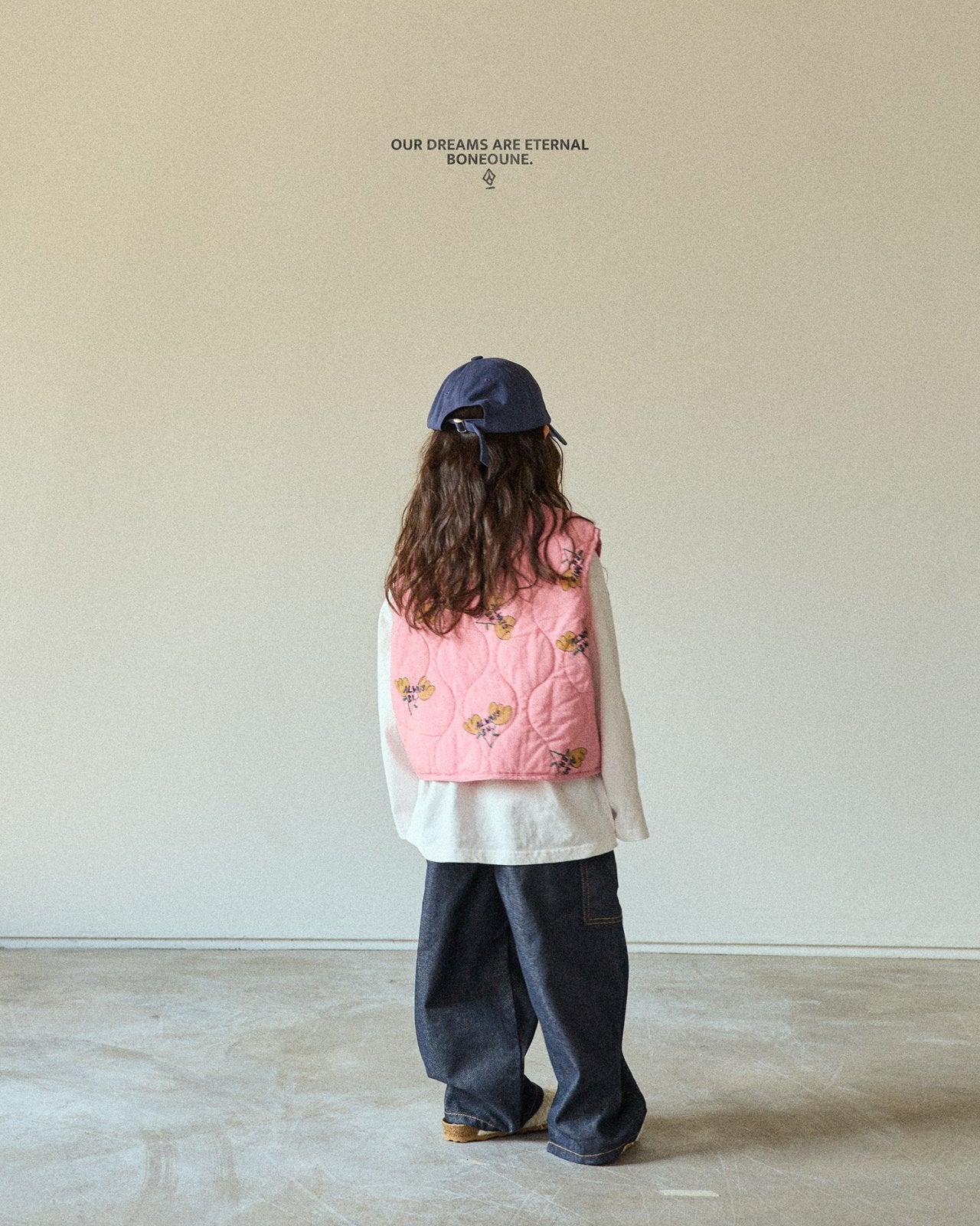 [BONEOUNE] Colorful Quilted Crop Vest_Pink