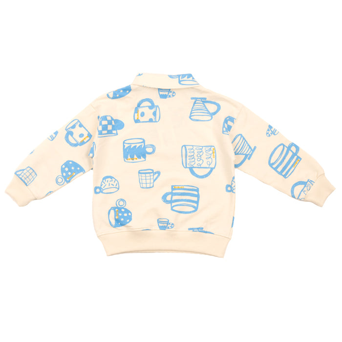 [LOVETTE] Blue Cup Quarter Zip Sweatshirt _Ivory