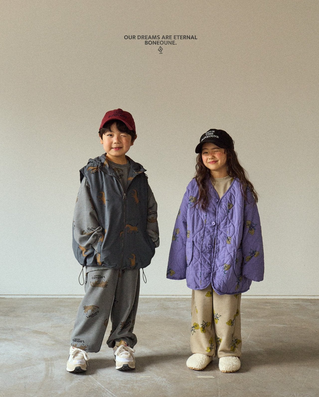 [BONEOUNE] Two-Flower Quilted Overlap Jacket_Purple