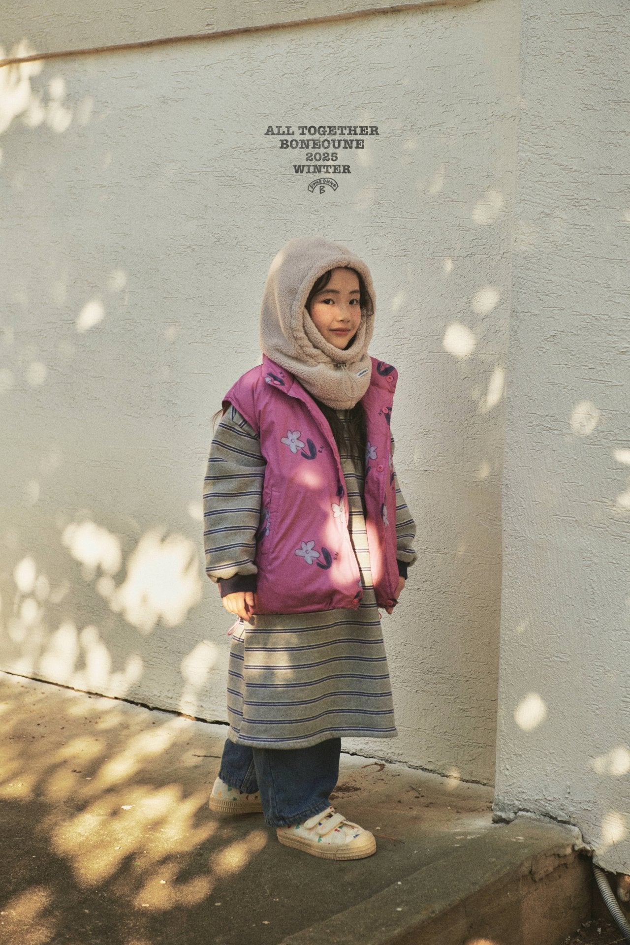 [BONEOUNE] Hoho Stripe Dress_Melange Navy