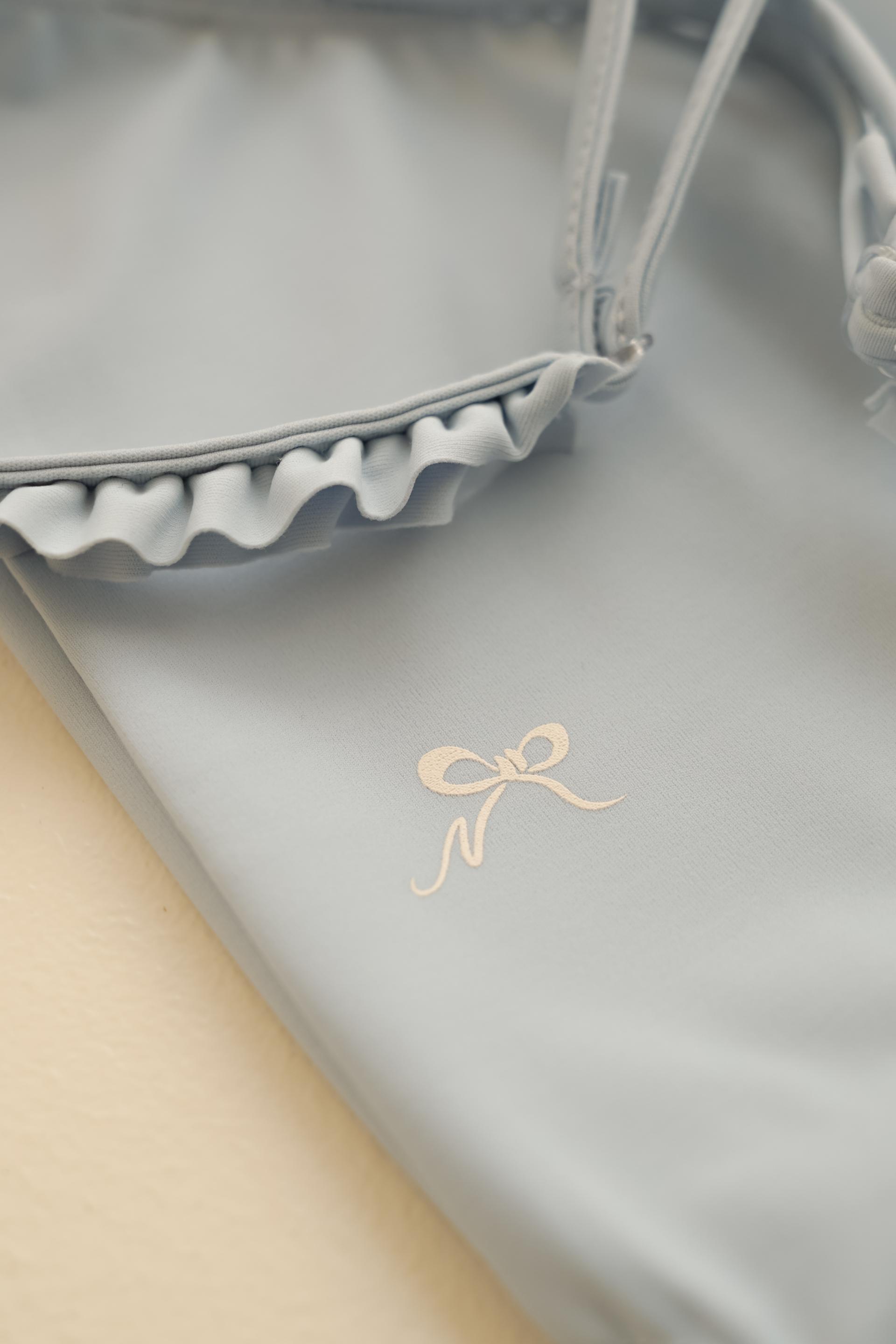 [NERIT] Shirring Swimsuit_Powder Blue