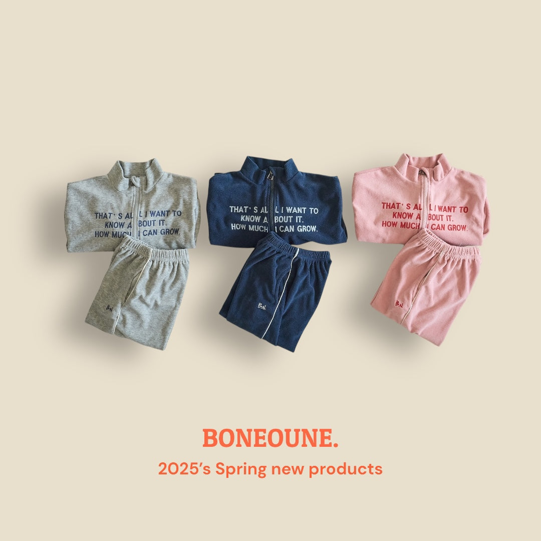 [BONEOUNE] Grow Terry Half Zip-up_3colors