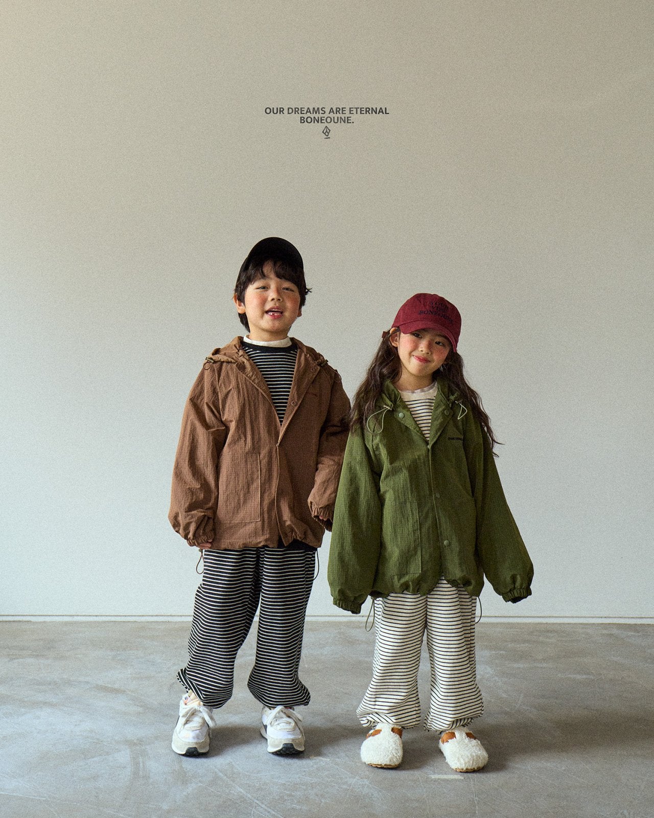 [BONEOUNE] Ribbed Hooded Windbreaker_3colors
