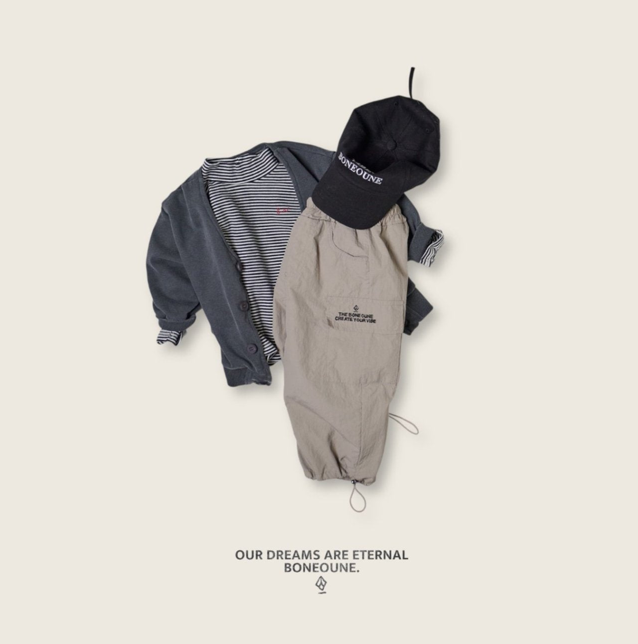 [BONEOUNE] Striped Turtleneck T-shirt_2colors