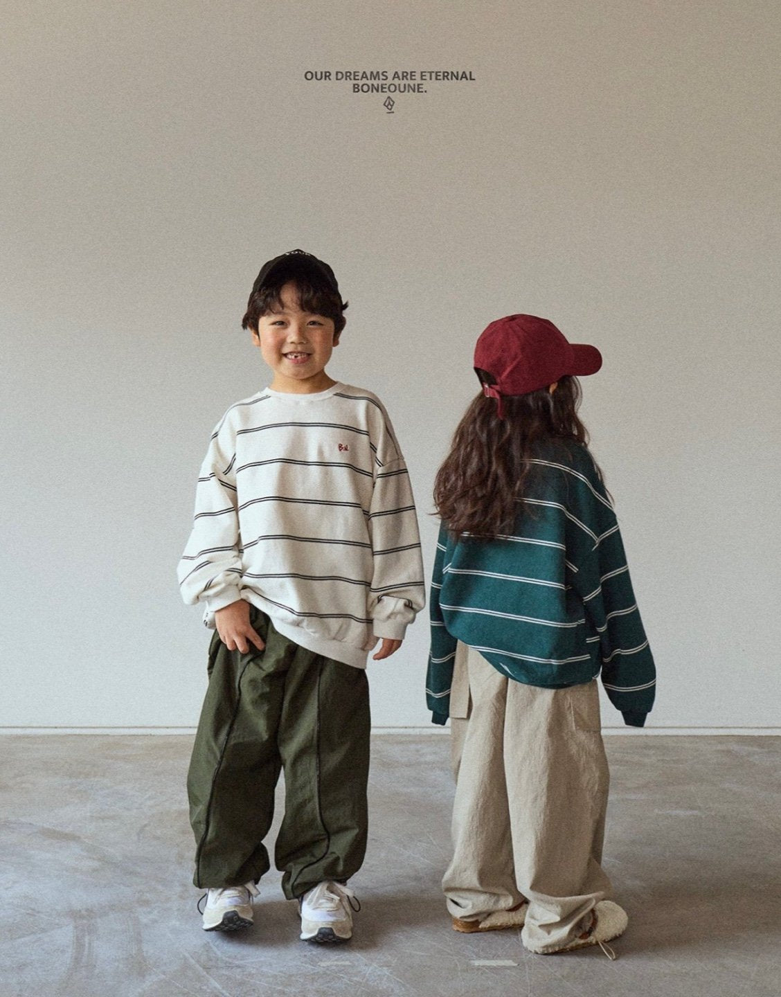 [BONEOUNE] Wish Stripe Sweatshirt_2colors