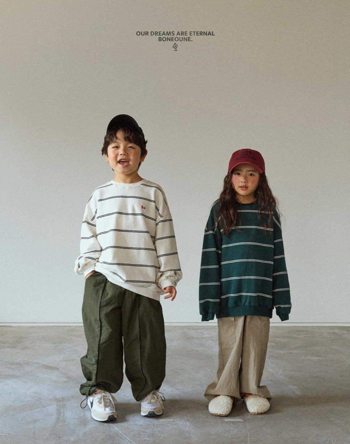 [BONEOUNE] Wish Stripe Sweatshirt_2colors
