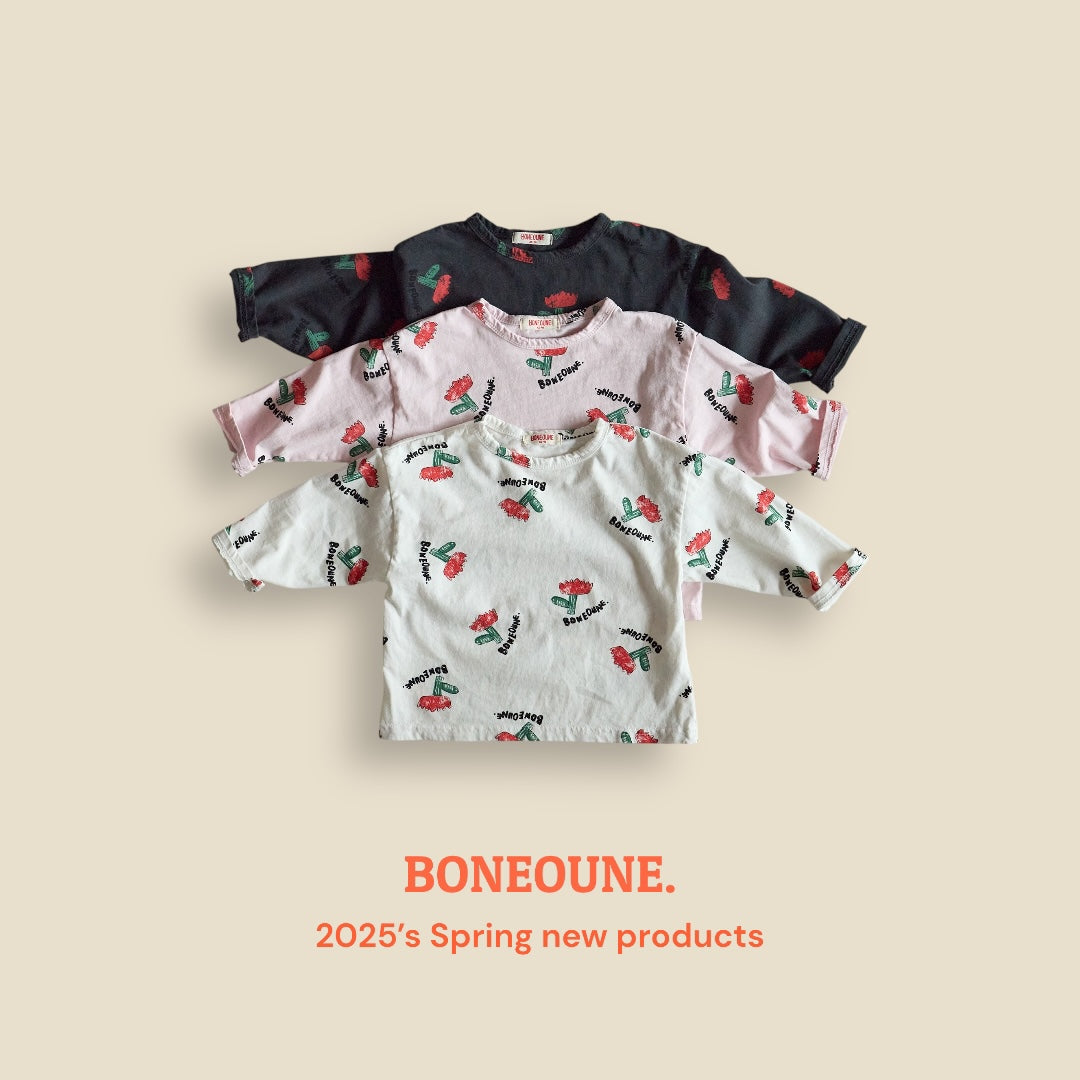 [BONEOUNE] Skech Flower Single T-shirt_3colors