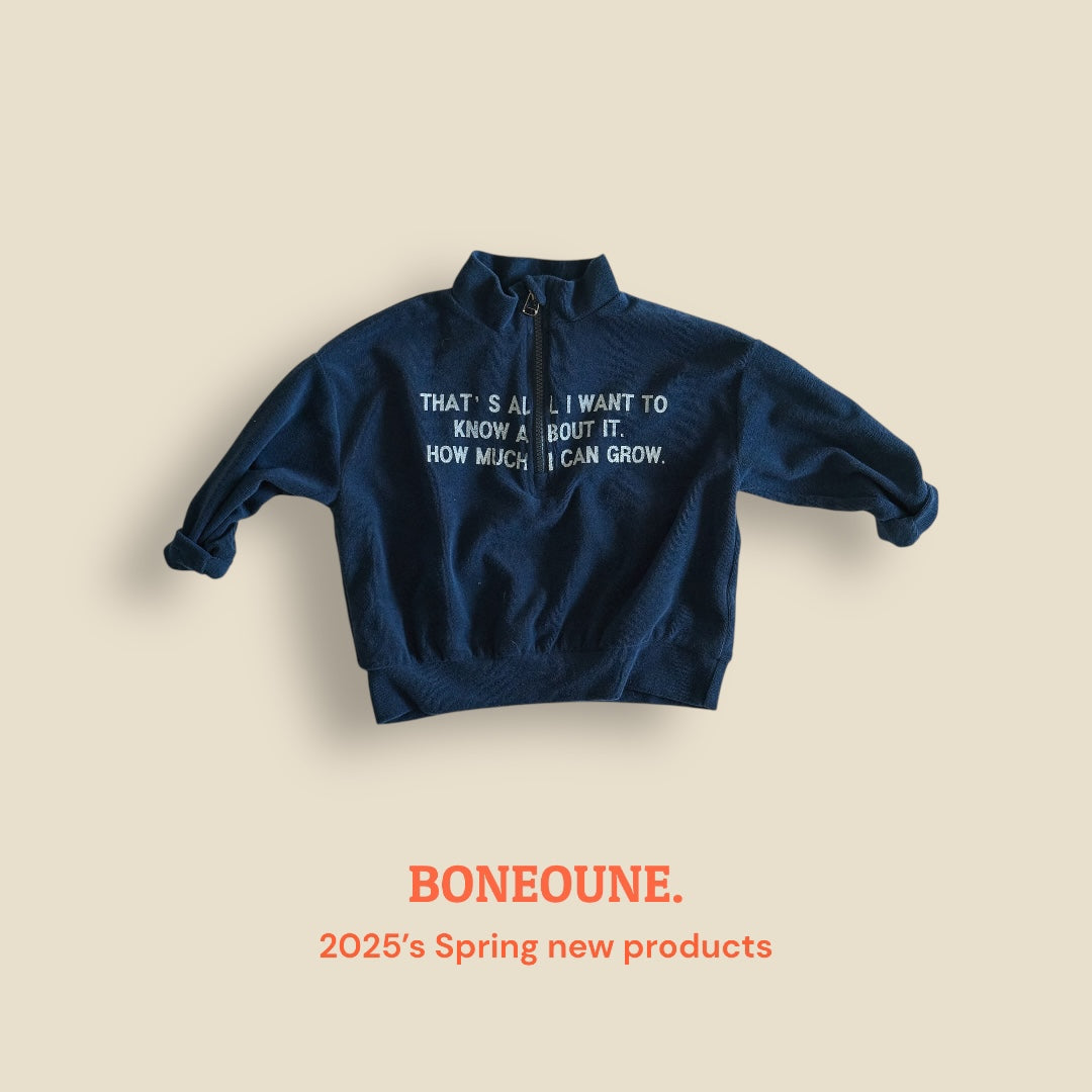 [BONEOUNE] Grow Terry Half Zip-up_3colors