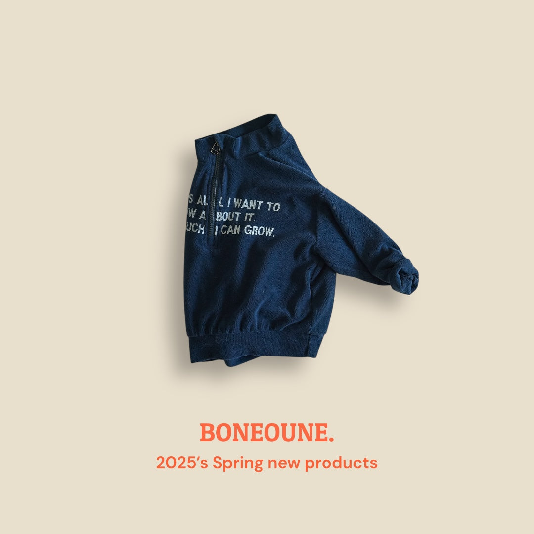 [BONEOUNE] Grow Terry Half Zip-up_3colors