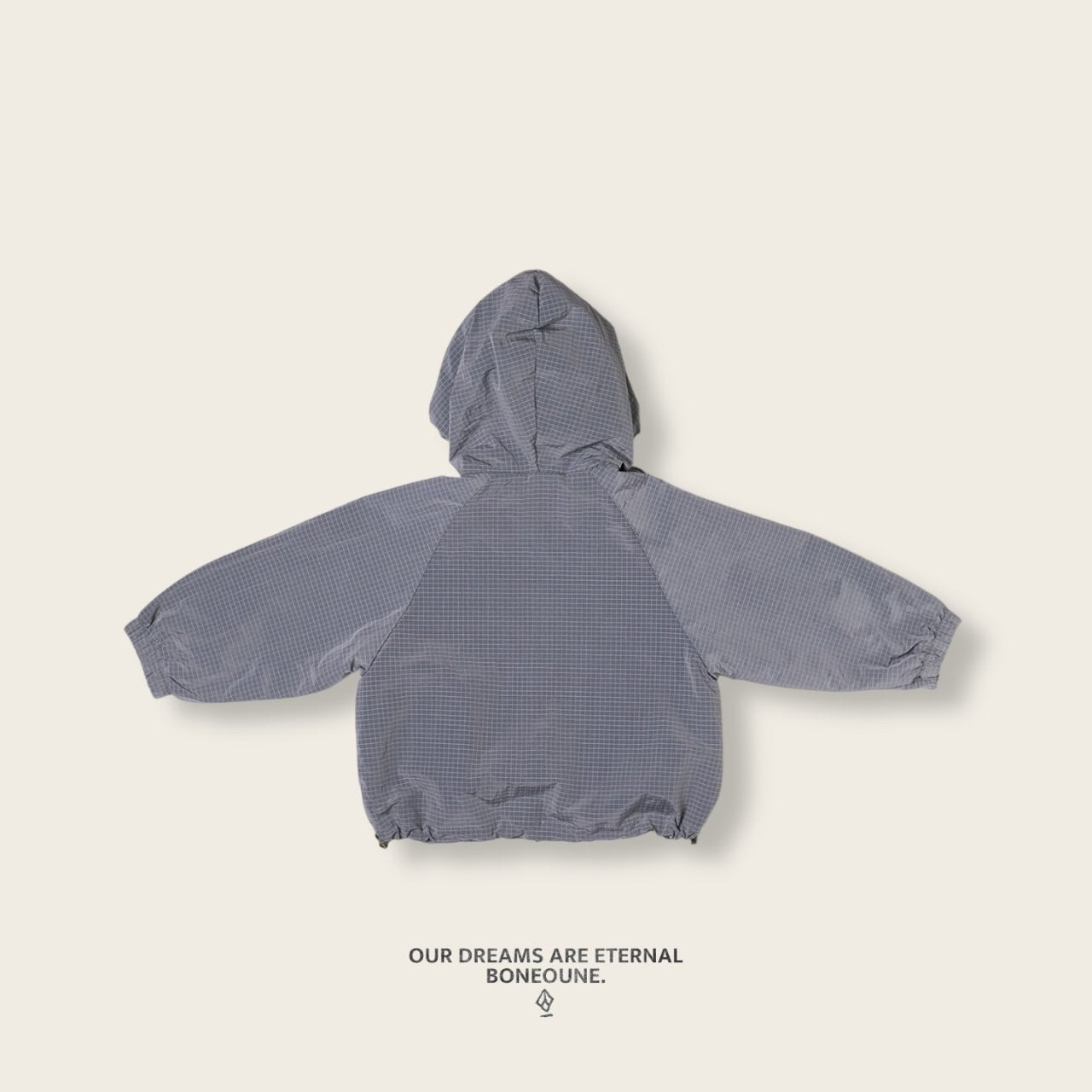 [BONEOUNE] Ribbed Hooded Windbreaker_3colors