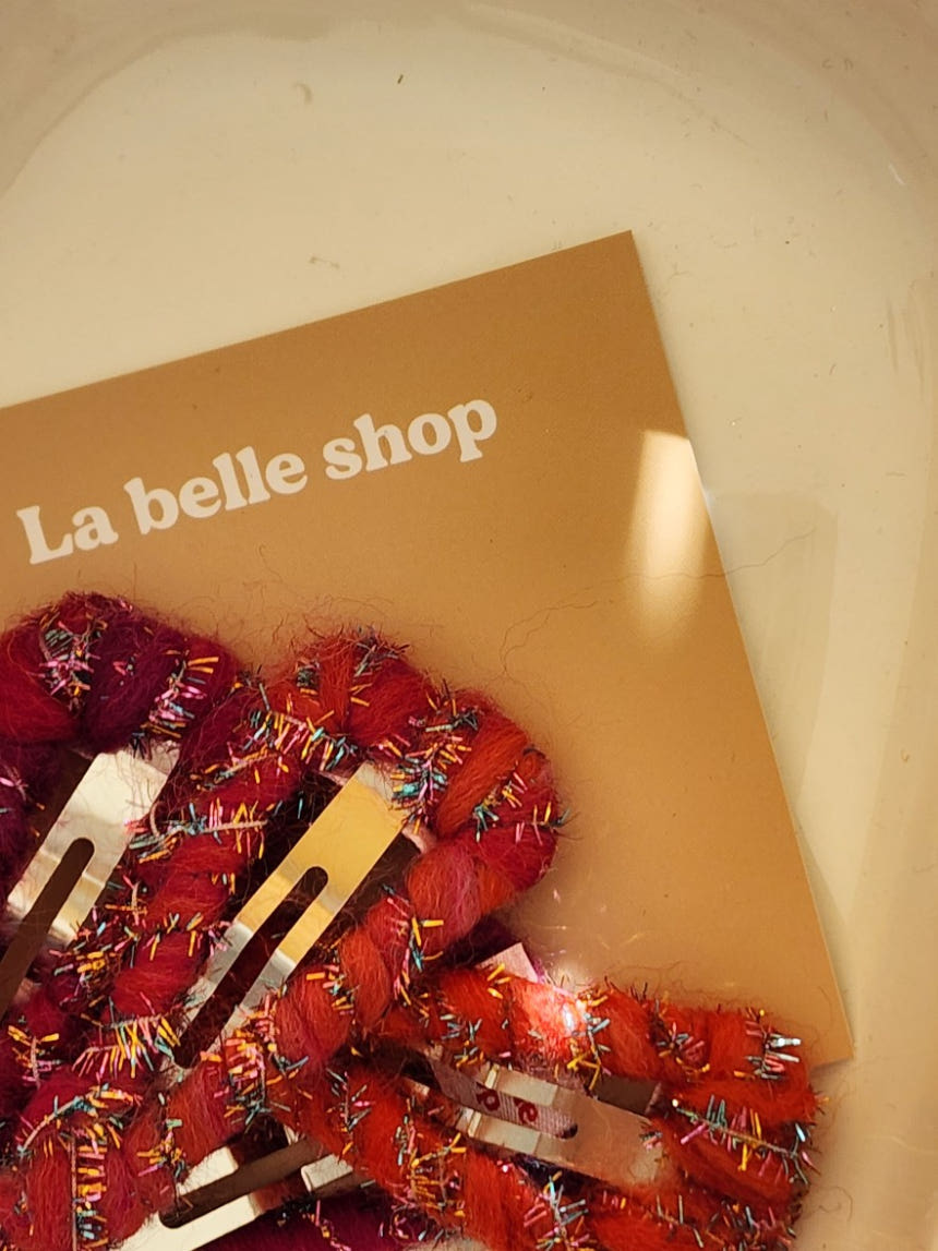 [La Belle] Angora Twinkle Hairpin_Orange/Purple