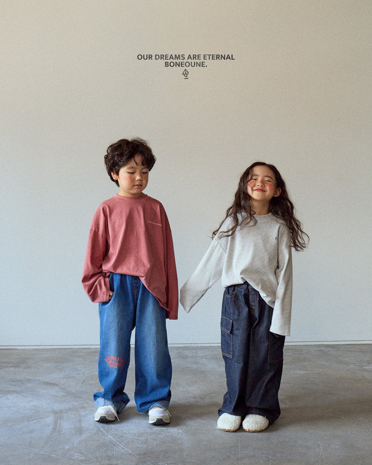 [BONEOUNE] Roll-Up Denim Pants_Denim