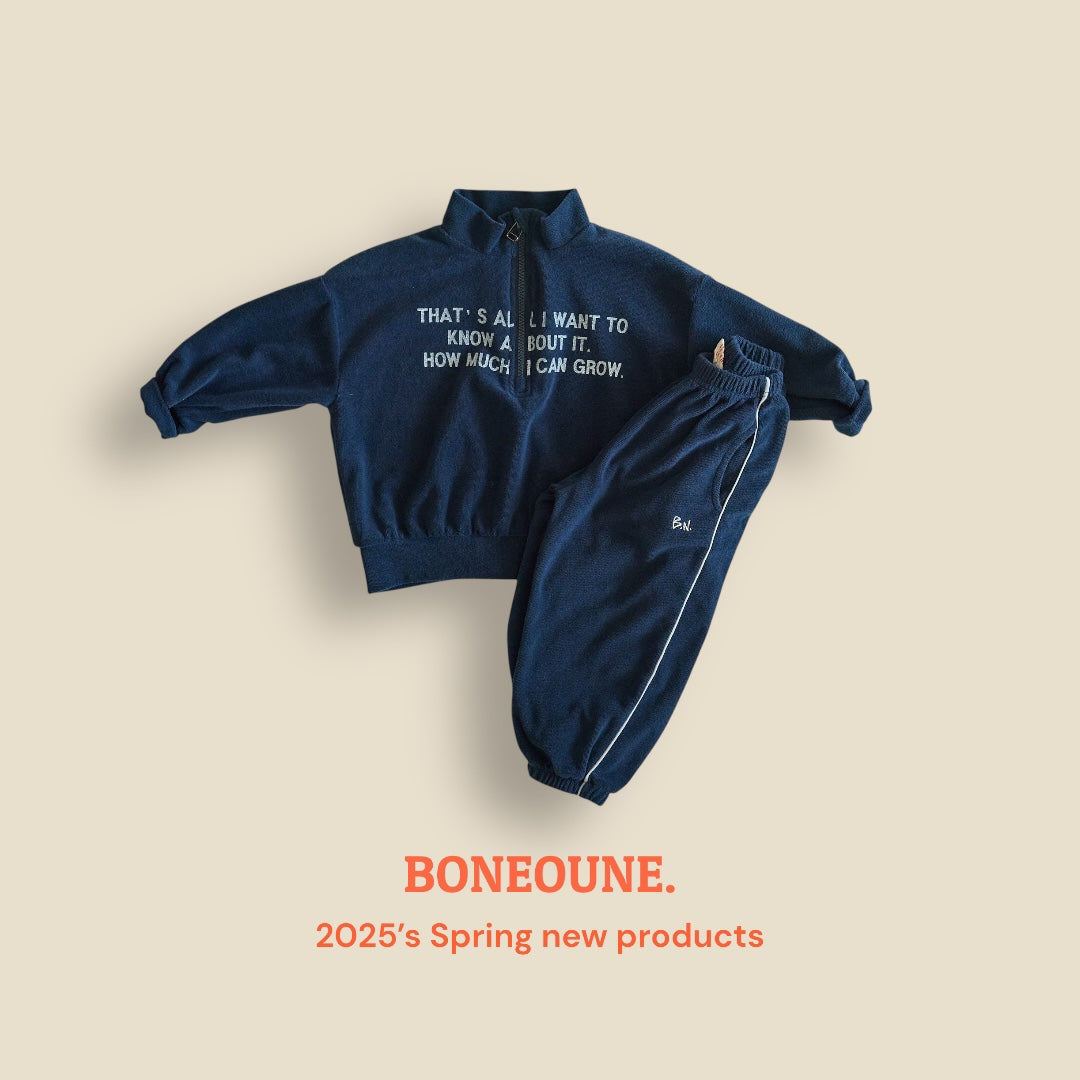 [BONEOUNE] Grow Terry Half Zip-up_3colors