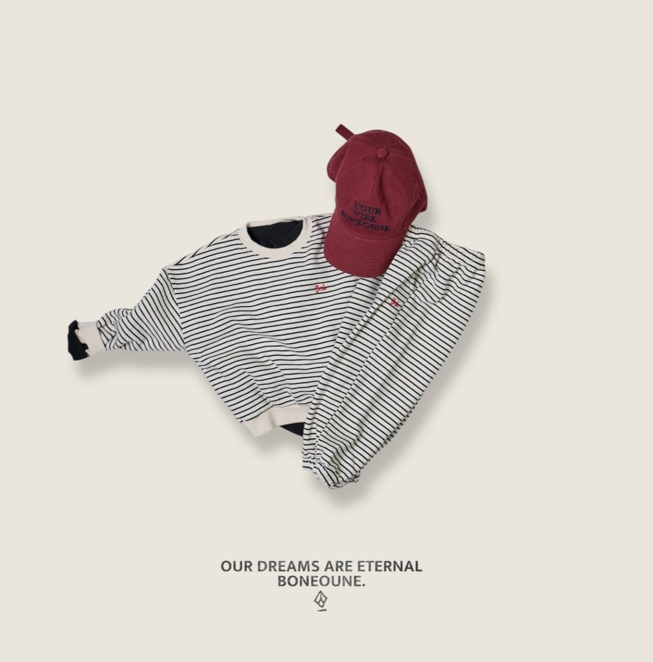 [BONEOUNE] Mono Line Sweatshirt_2colors