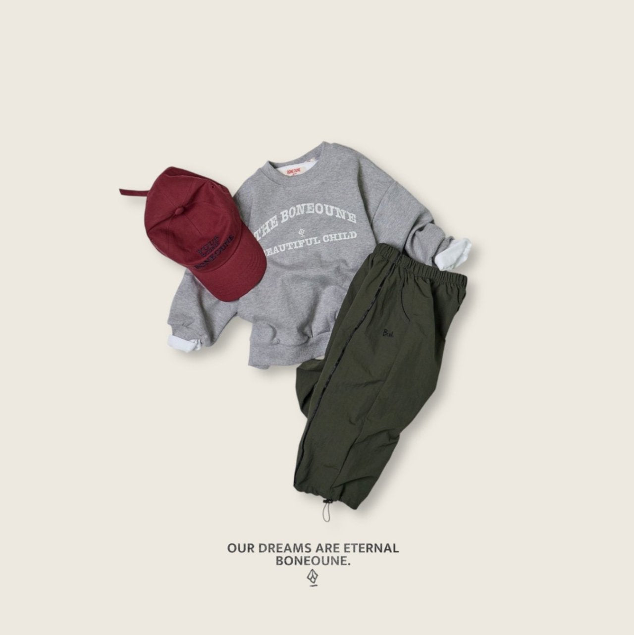 [BONEOUNE] Child Double-Faced Sweatshirt_3colors