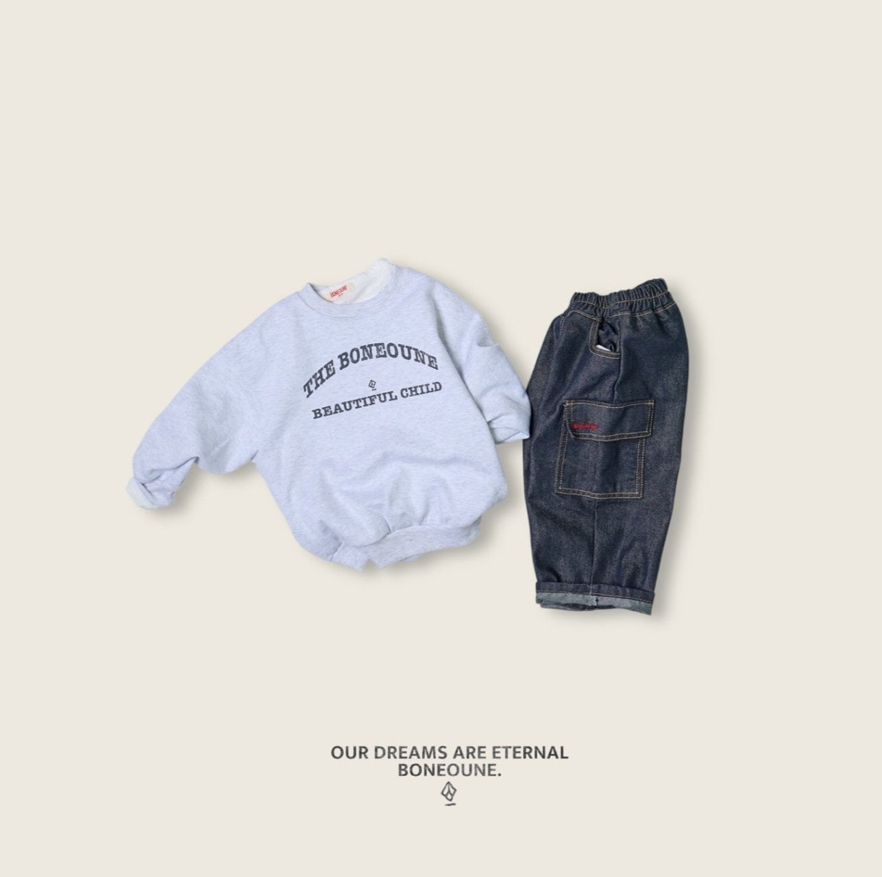 [BONEOUNE] Child Double-Faced Sweatshirt_3colors