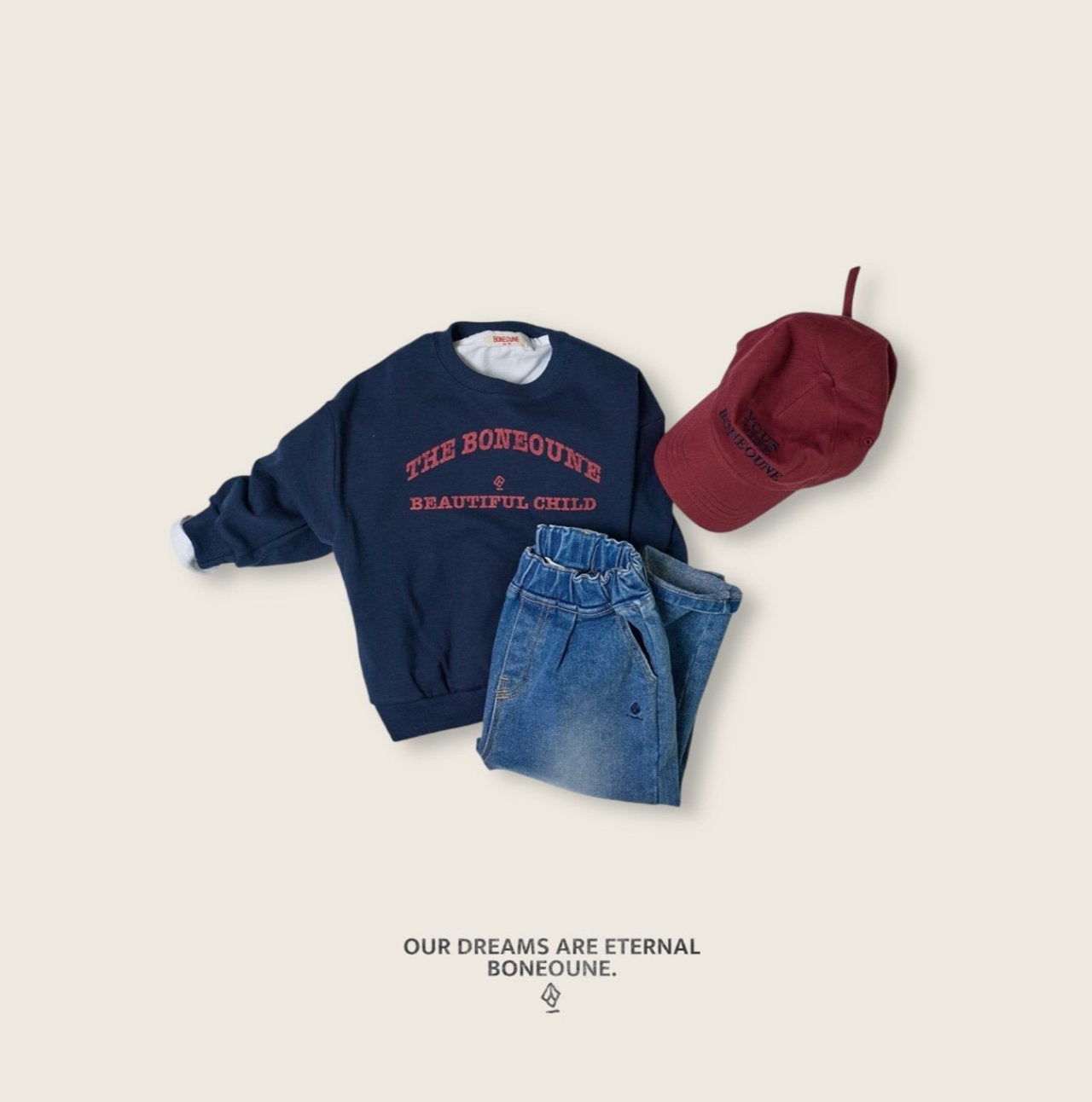 [BONEOUNE] Child Double-Faced Sweatshirt_3colors