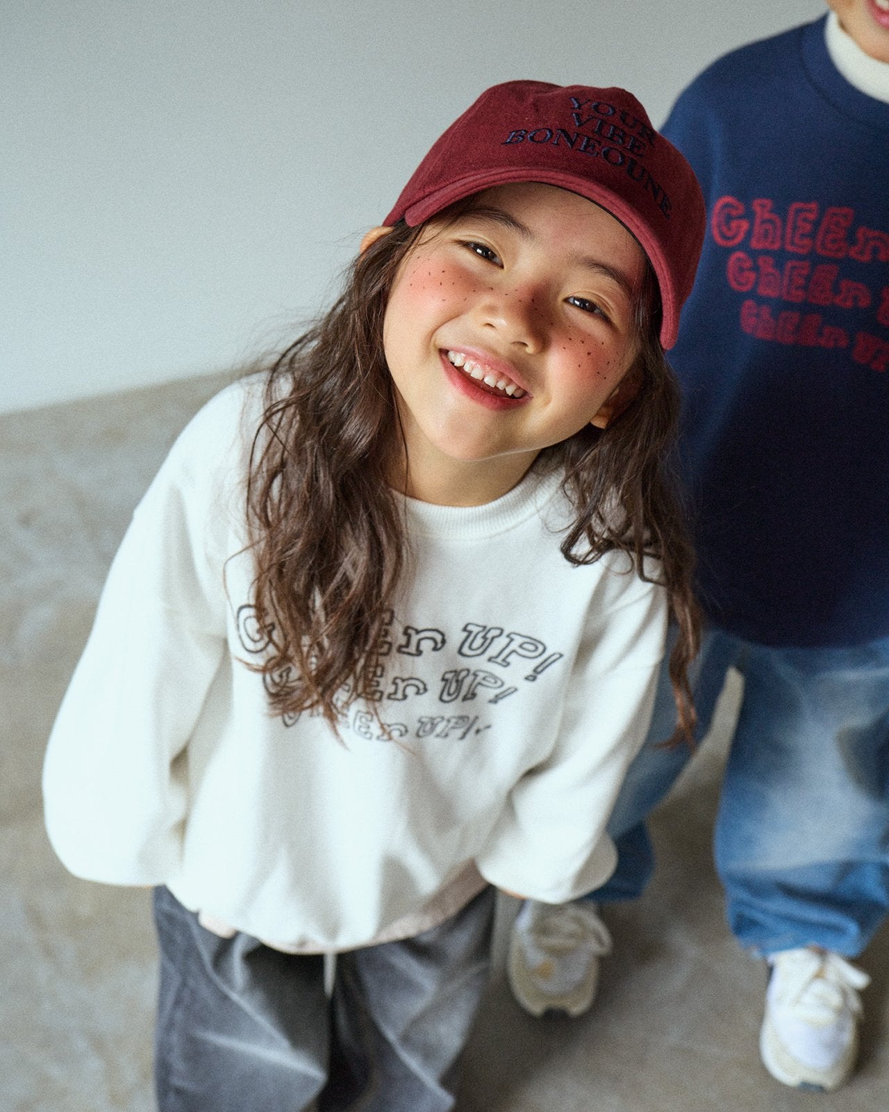 [BONEOUNE] Cheer up Crop Sweatshirt_2colors