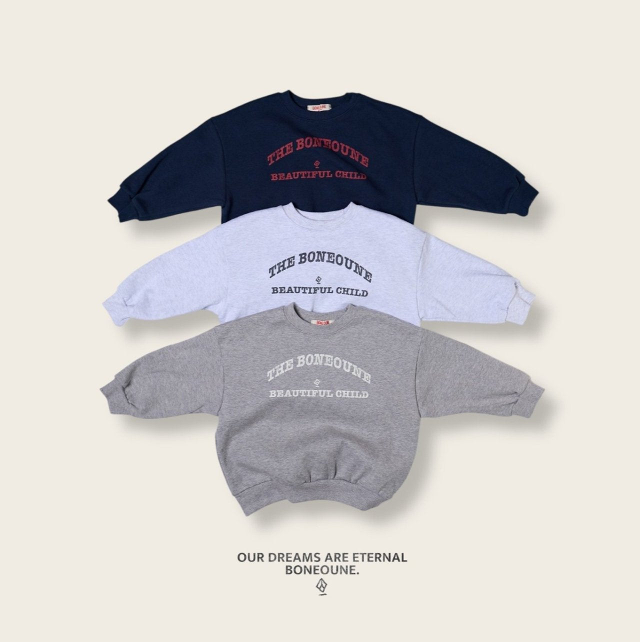 [BONEOUNE] Child Double-Faced Sweatshirt_3colors
