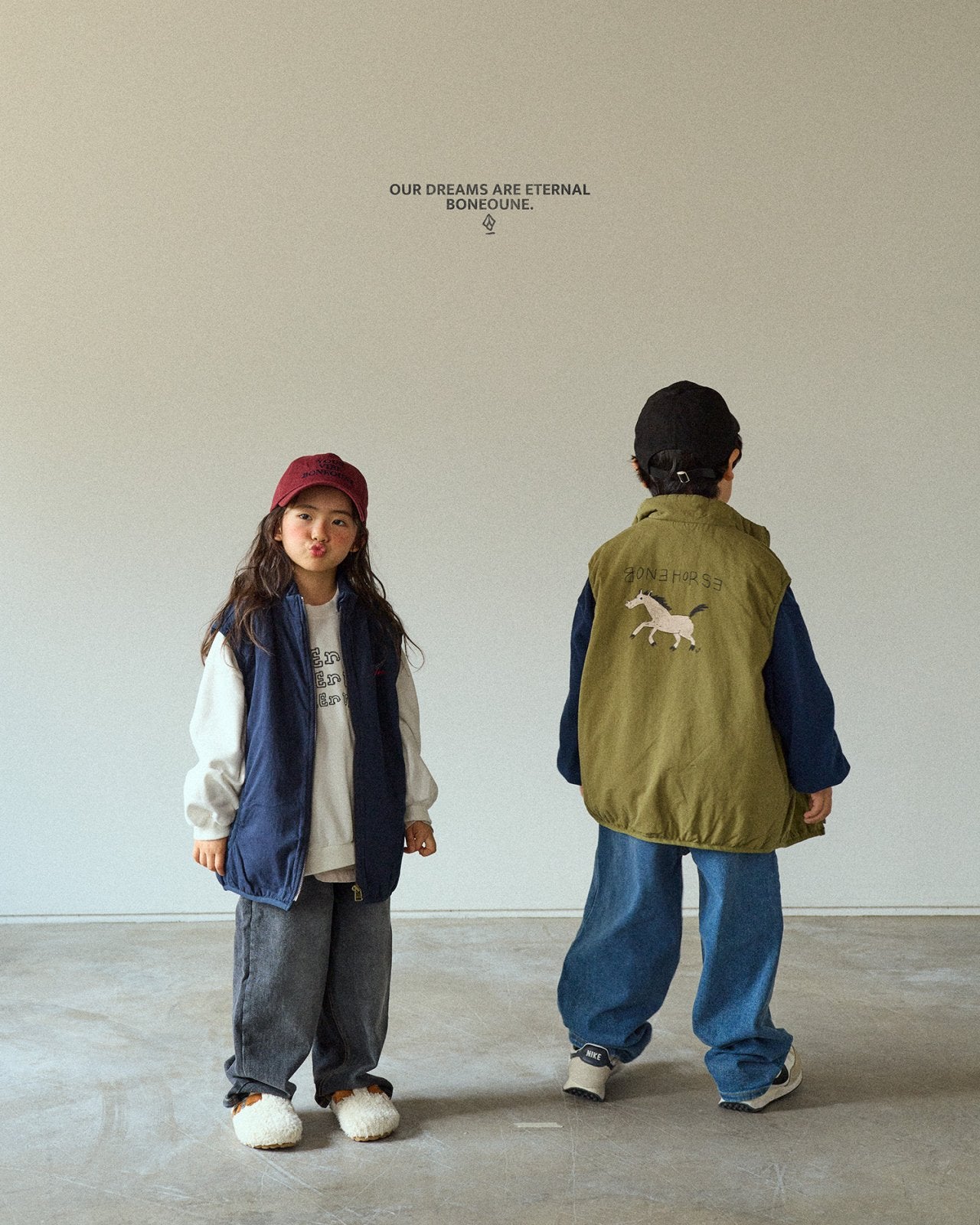 [BONEOUNE] Horse Rib Binding Vest_2colors