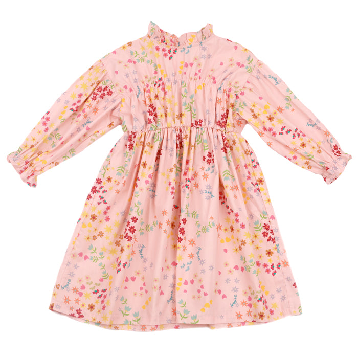 [LOVETTE] Crayon Wild Flower Dress_Pink