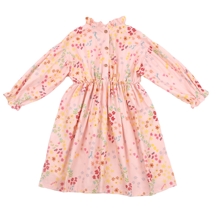 [LOVETTE] Crayon Wild Flower Dress_Pink