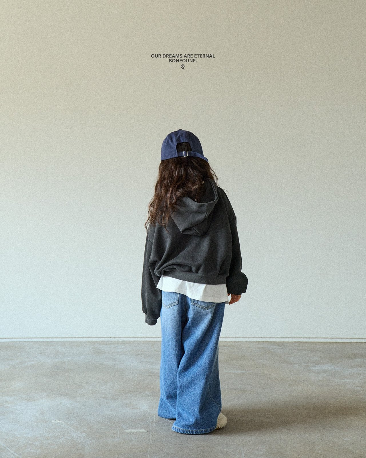 [BONEOUNE] Yellow Flower Crop Hoodie_2colors