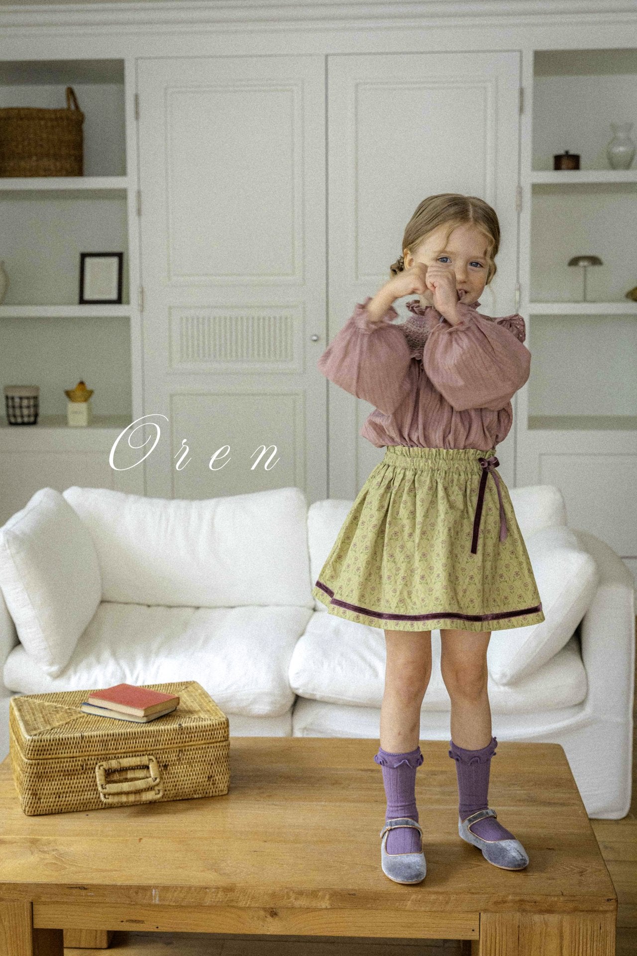 [OREN] (KIDS)Caramel Flare Skirt_2colors