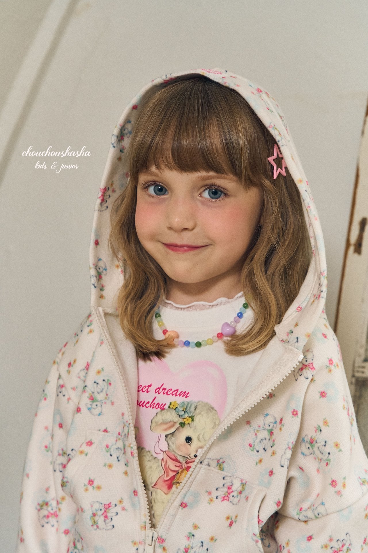 [CHOUCHOUSHASHA] Cozy Sheep Print Hoodie_Ivory