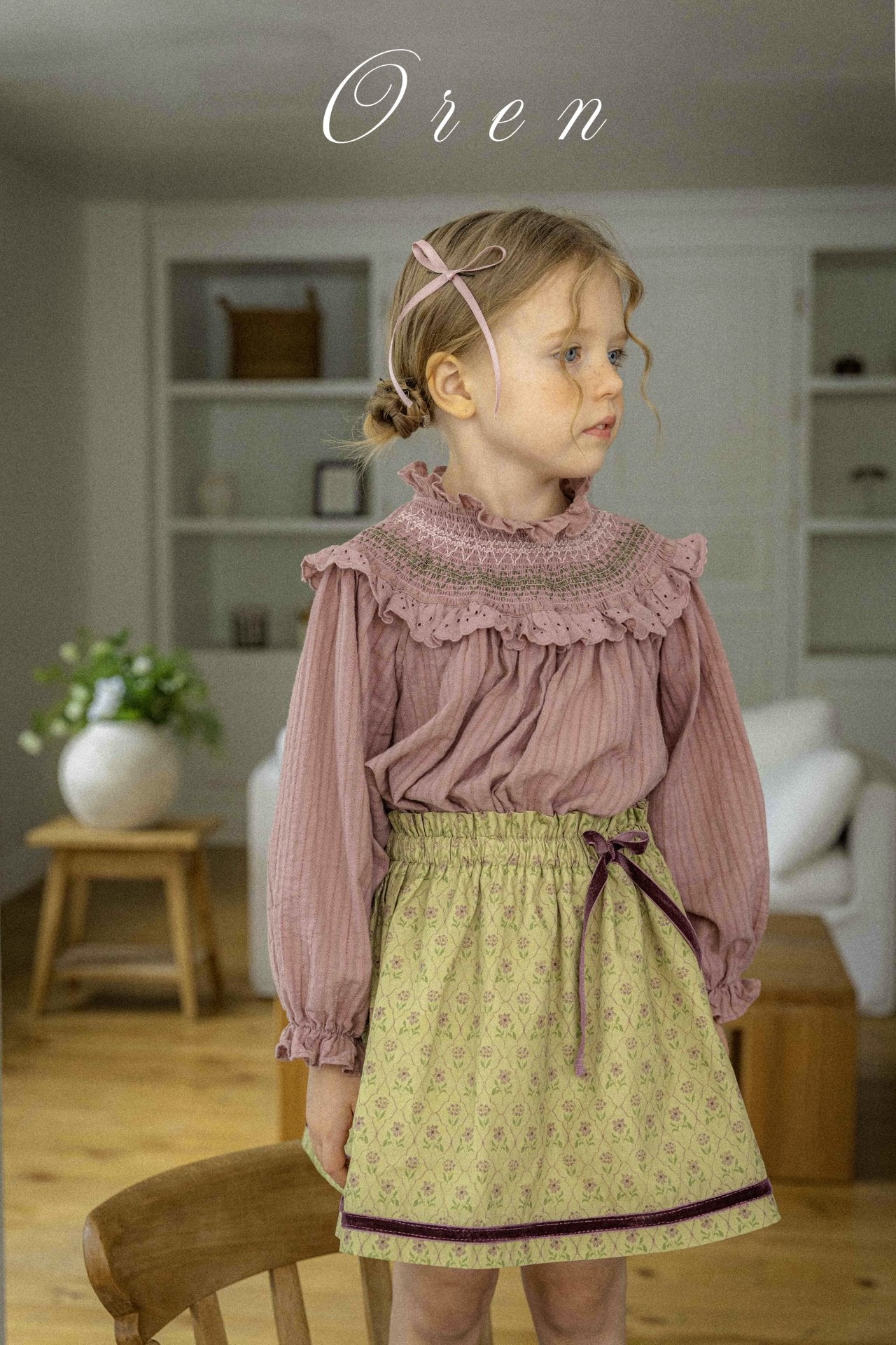 [OREN] (KIDS)Caramel Flare Skirt_2colors