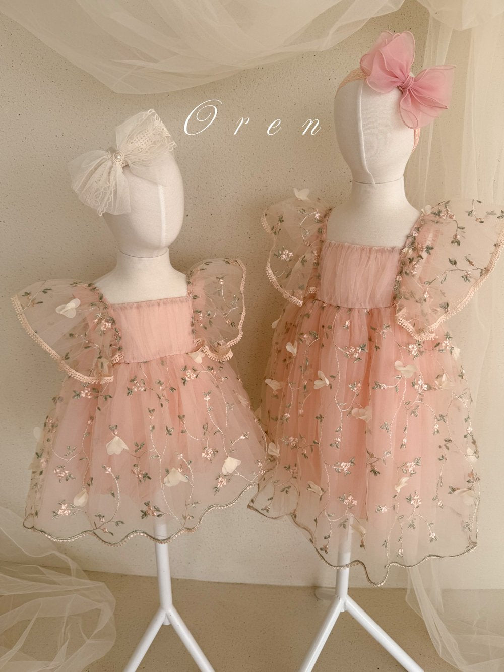 [OREN] Claire Flower Suit(BEBE)_Coral Pink