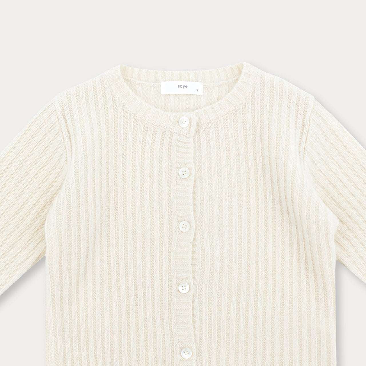 [Soye] Cashmere Rib Cardigan_Ivory