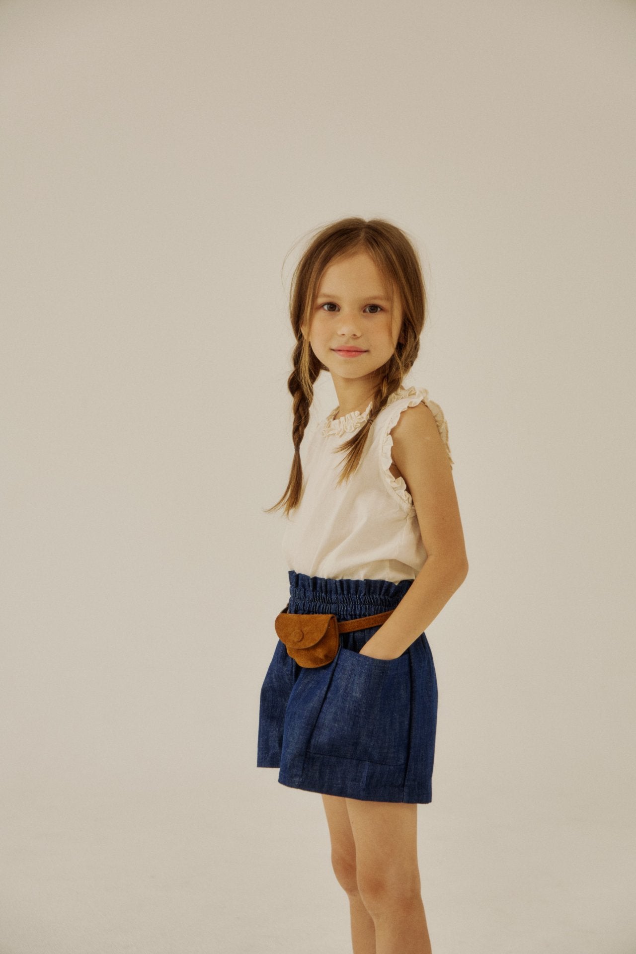 [Soye] Cream frill pants_Denim