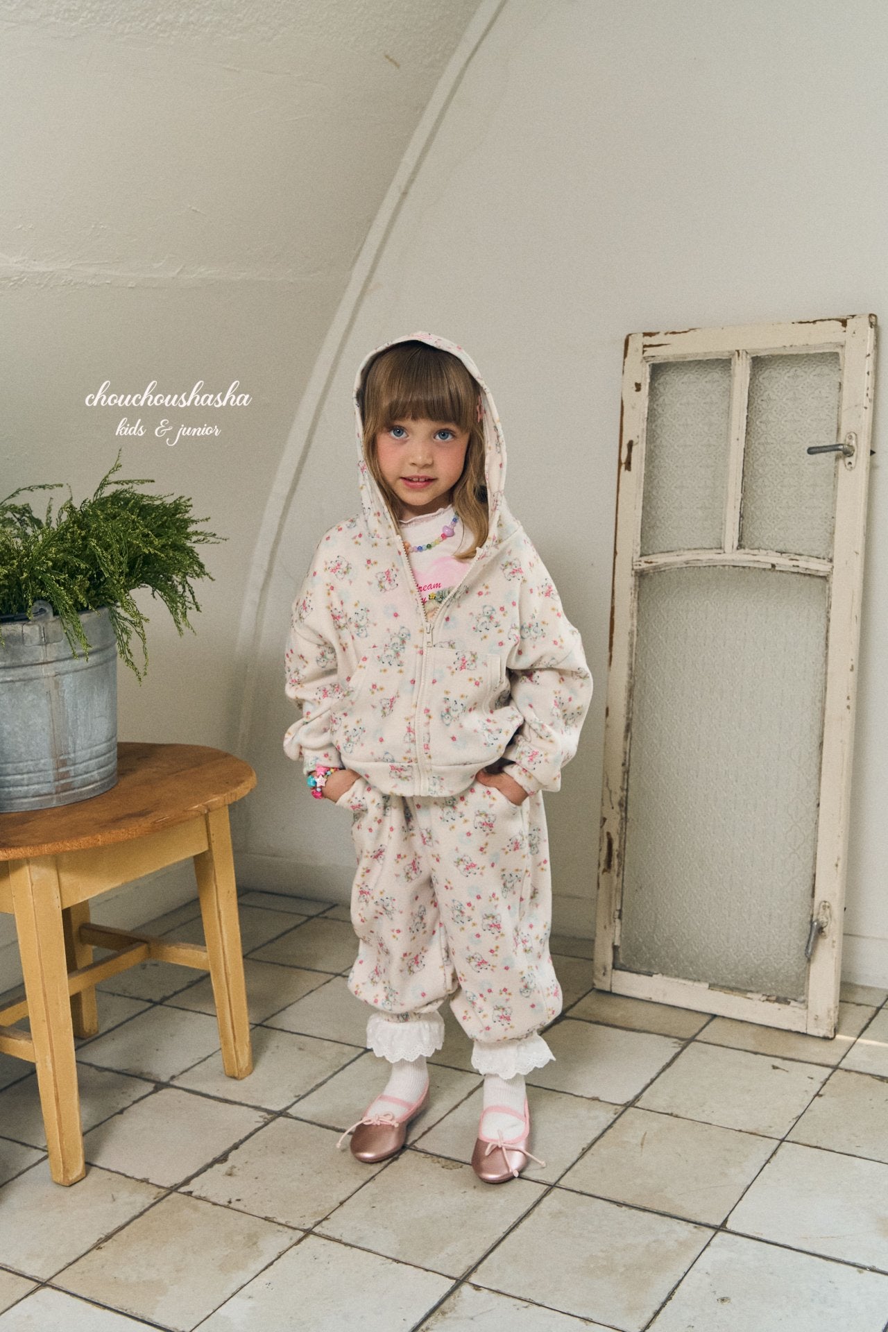 [CHOUCHOUSHASHA] Cozy Sheep Print Jogger Pants_Ivory