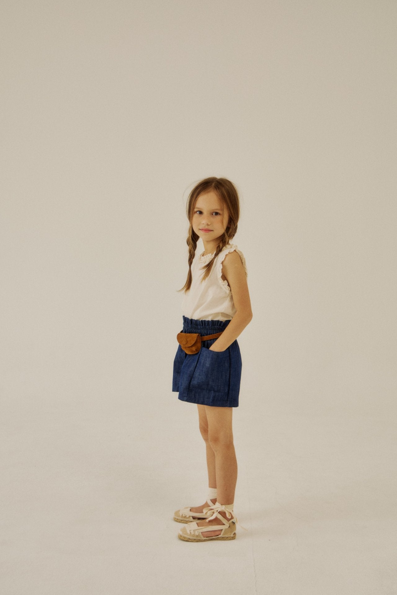 [Soye] Cream frill pants_Denim
