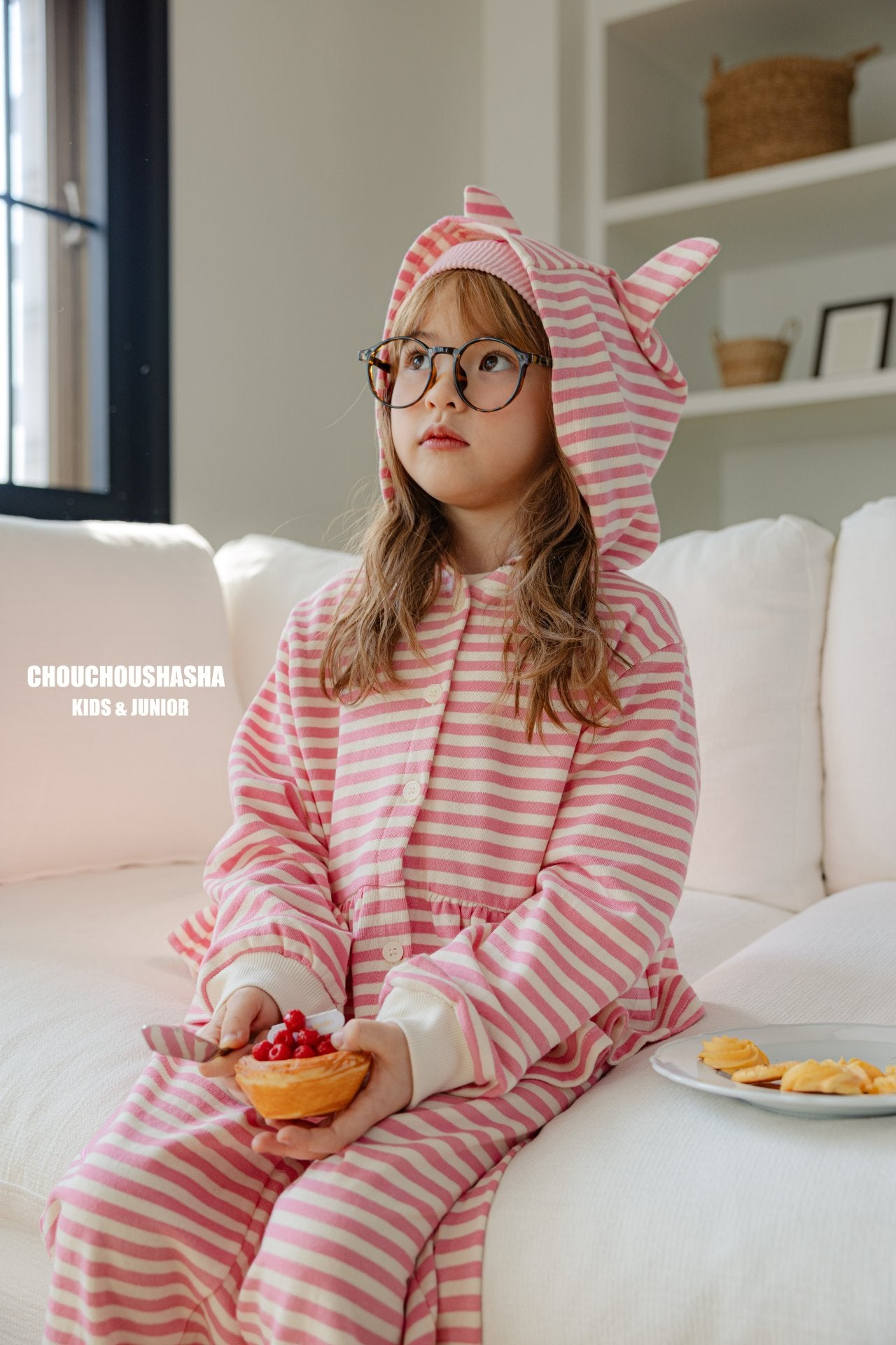 [CHOUCHOUSHASHA] Kitsch Hoodie Cardigan_Pink