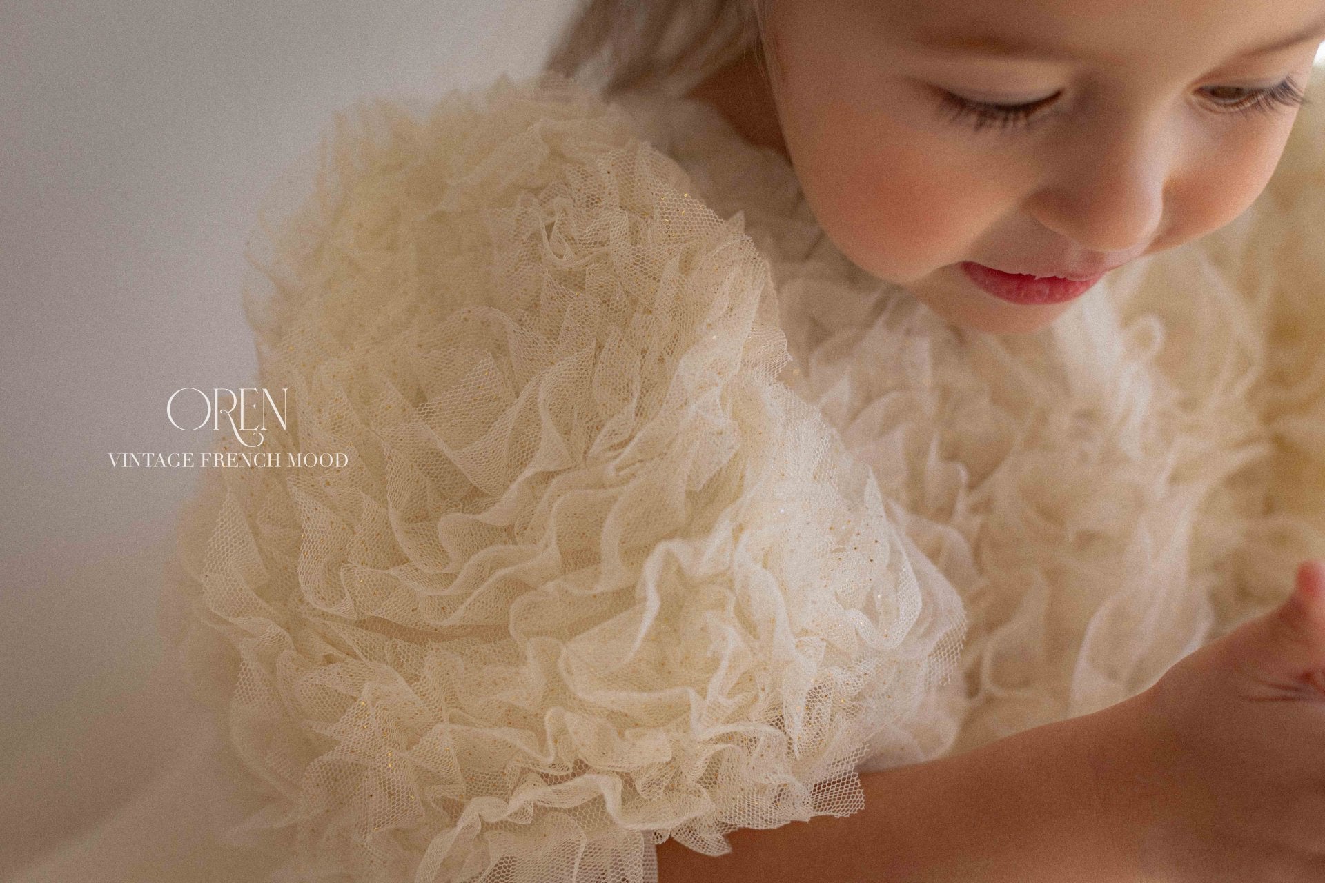 [OREN] Blooming Rose Pearl Dress(KIDS)_Cream