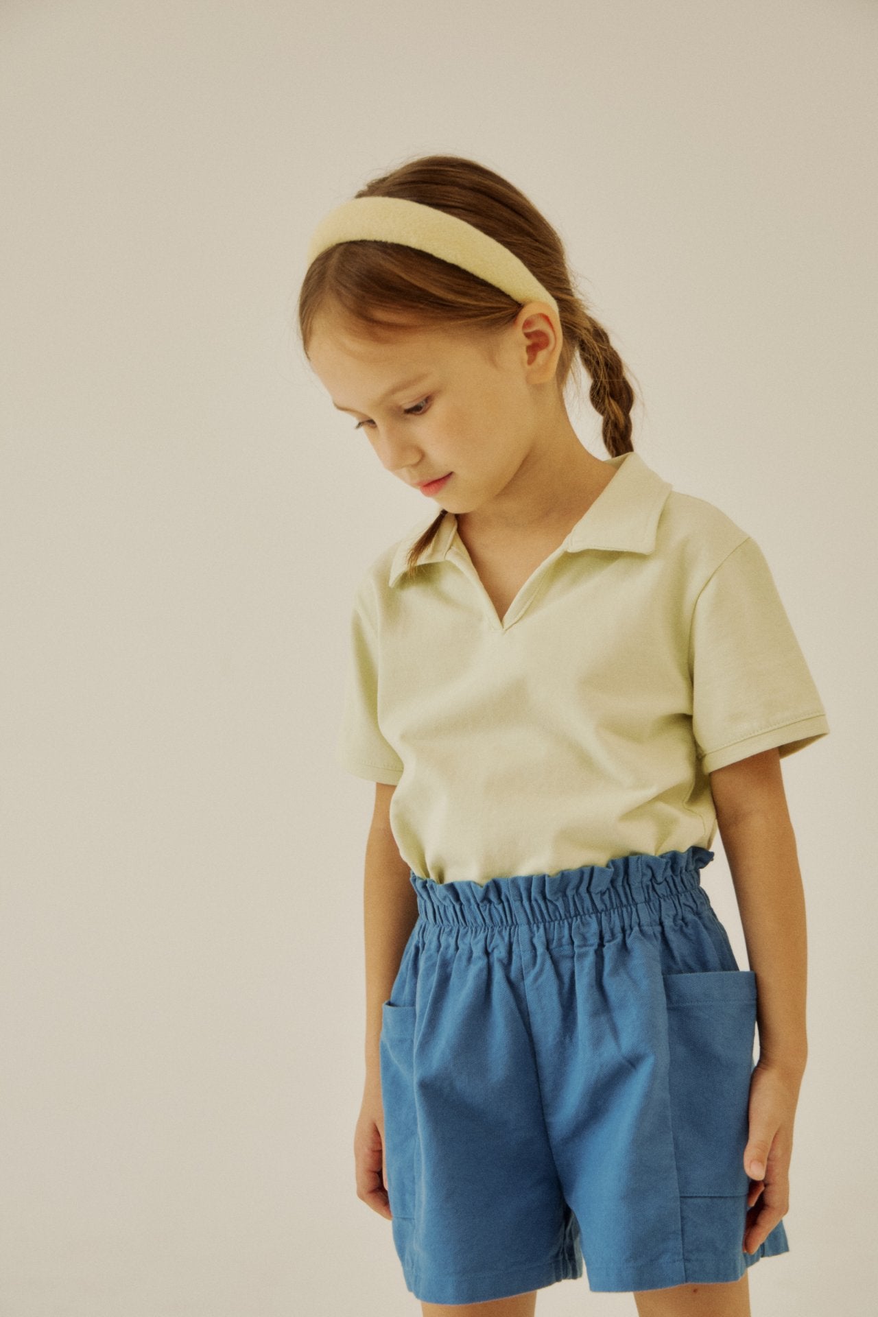 [Soye] Cream frill pants_Blue